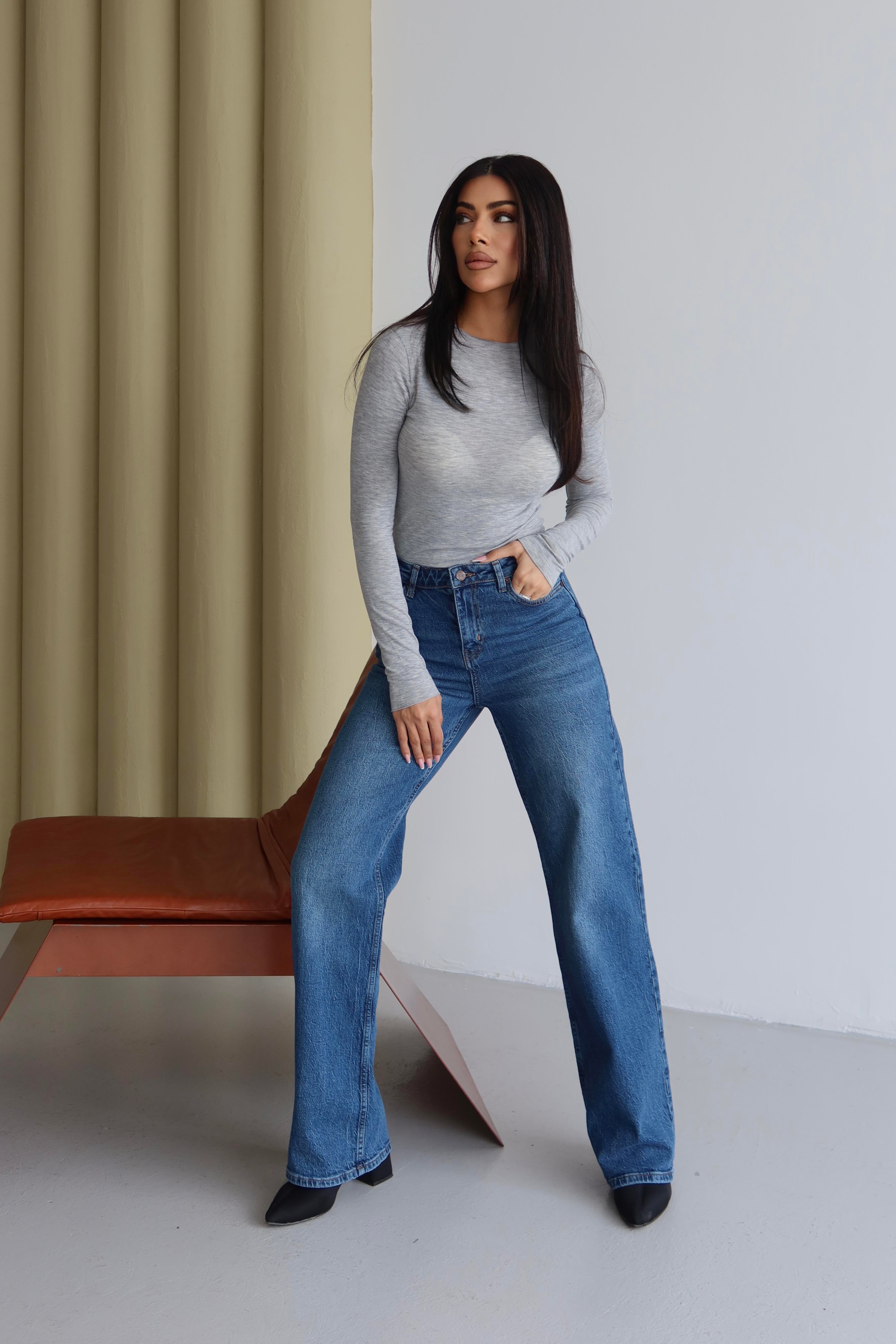 LACARINOYüksek Bel Blue Nita Jean Pantolon