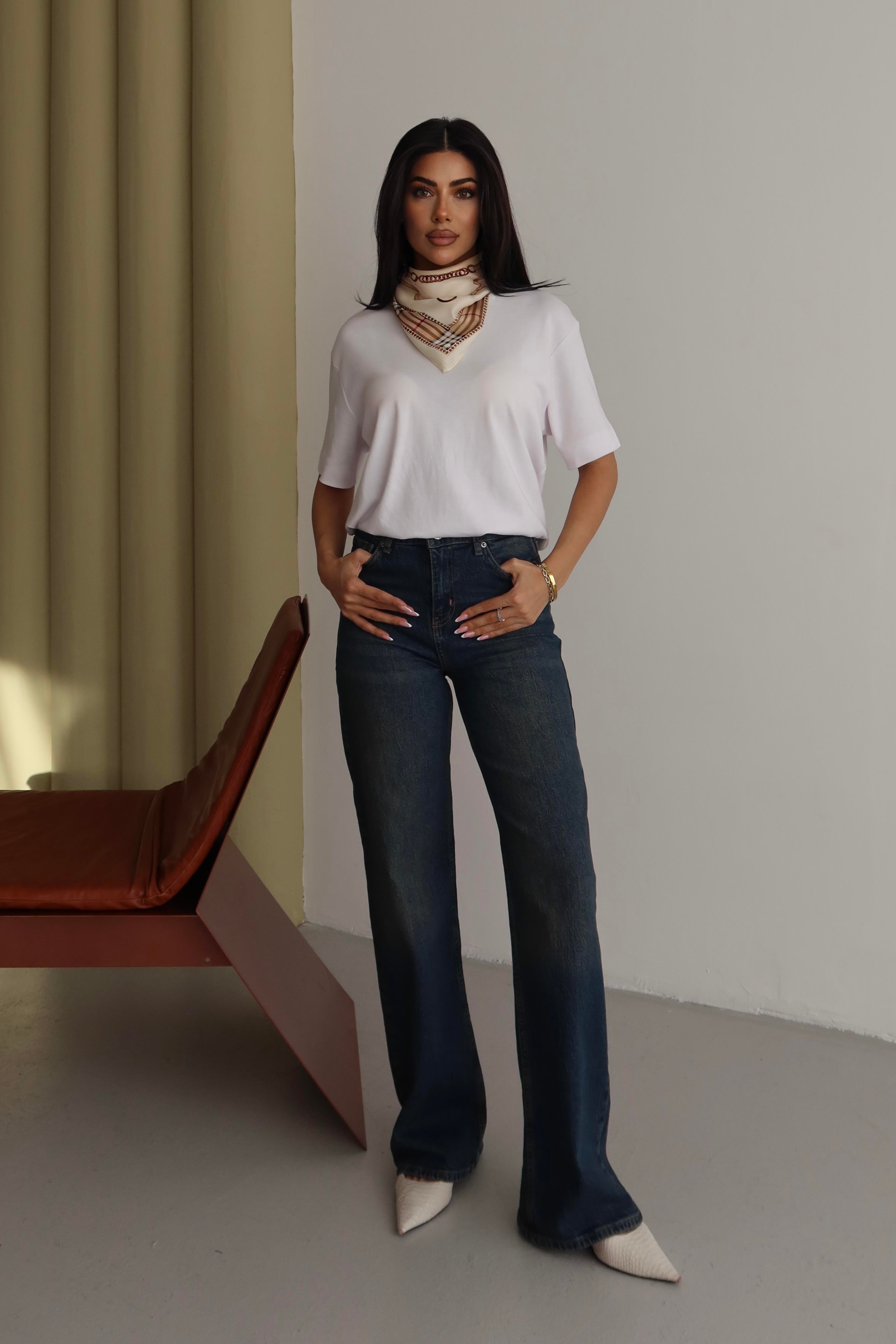 LACARINOYüksek Bel Hafi Bol Kesim Kahve Tint Jean Pantolon