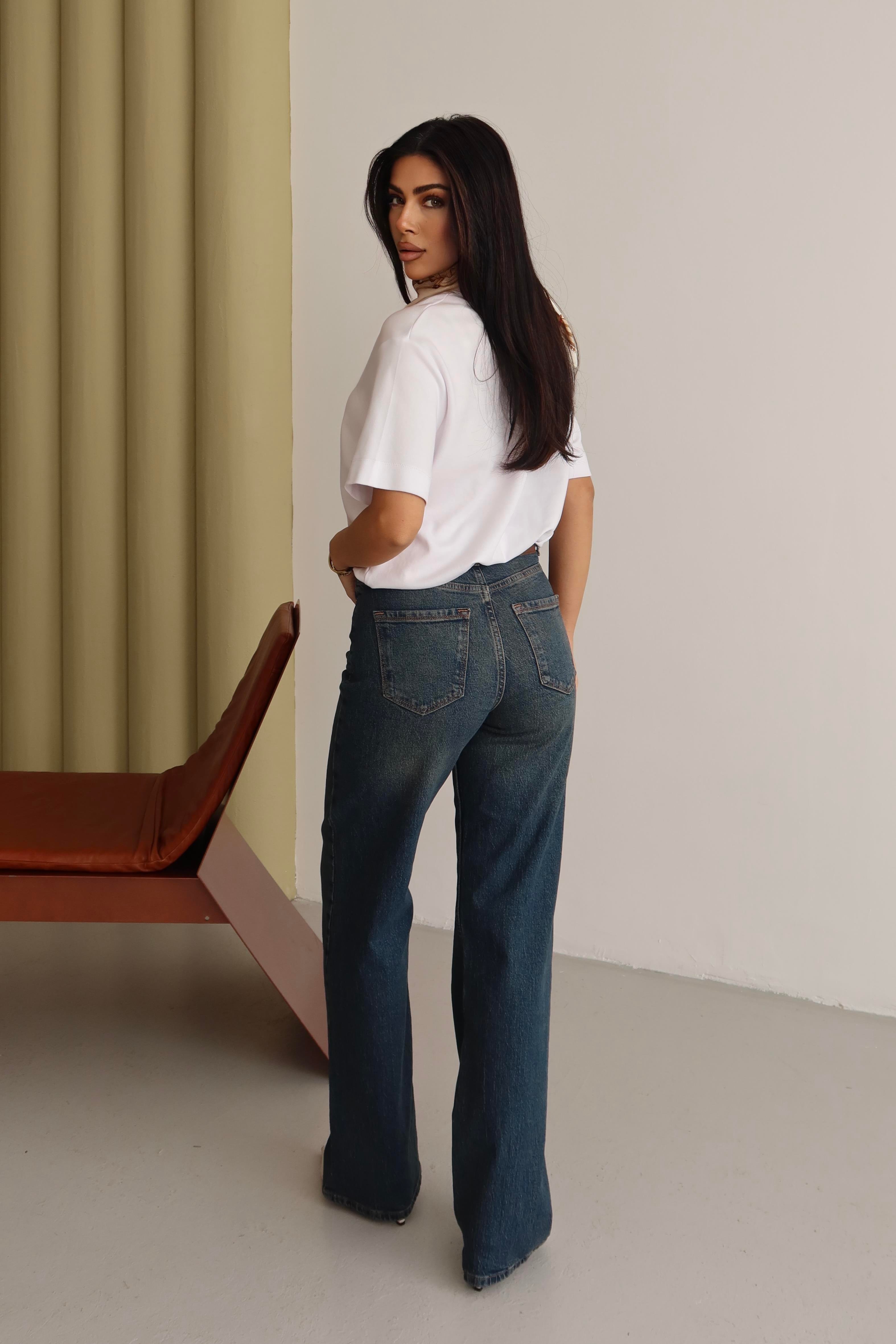 LACARINOYüksek Bel Hafi Bol Kesim Kahve Tint Jean Pantolon