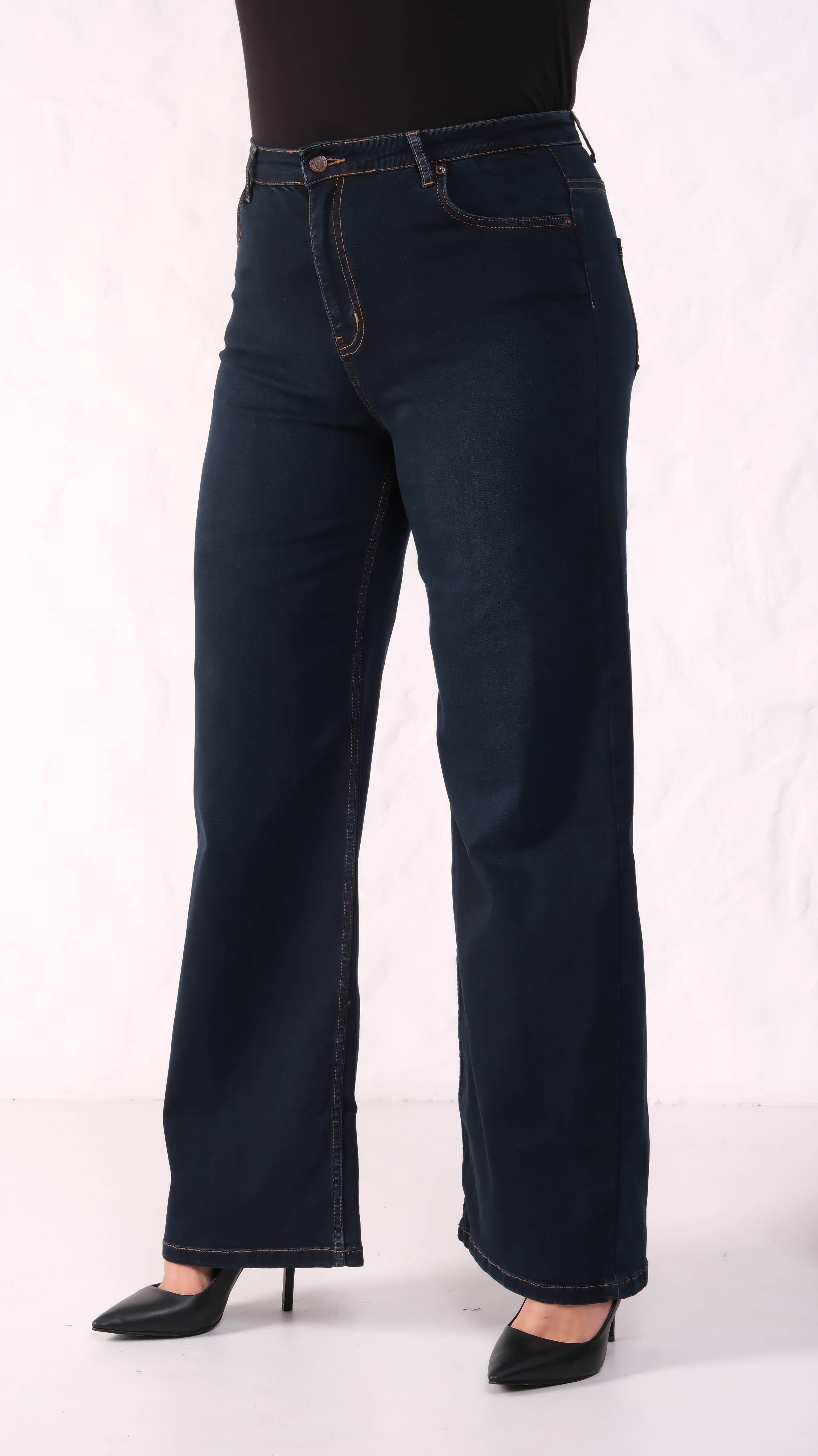 LACARINOYüksek Bel Yarım İspanyol Paça Blue Black Bej İp Jean Pantolon