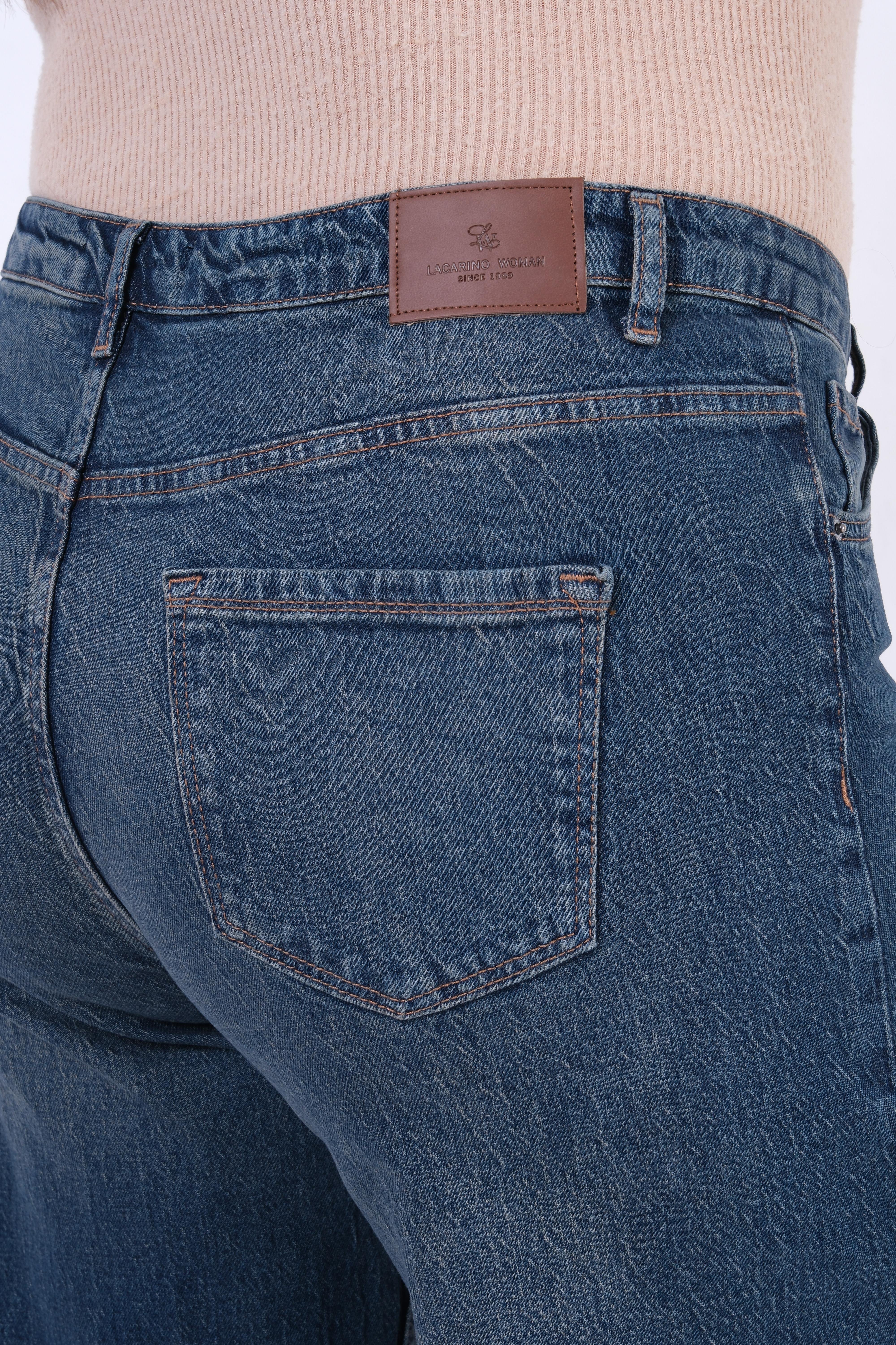 LACARINOYüksek Bel Battal Kesim İspanyol Paça Kahve Tint Jean Pantolon