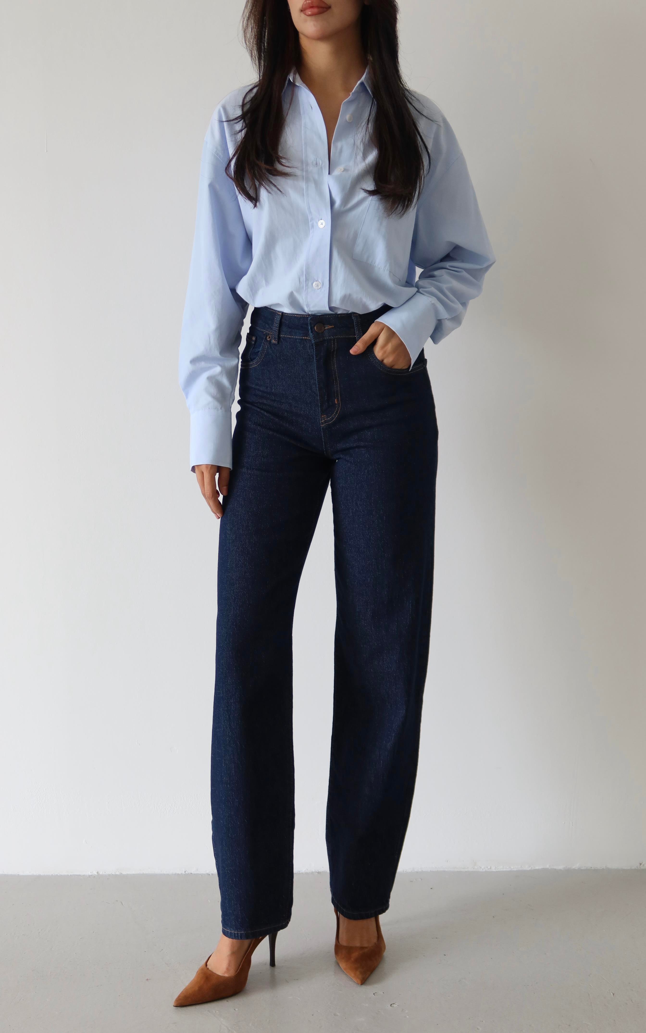 LACARINOYüksek Bel Yarım Balon Kalıp Rinse Jean Pantolon