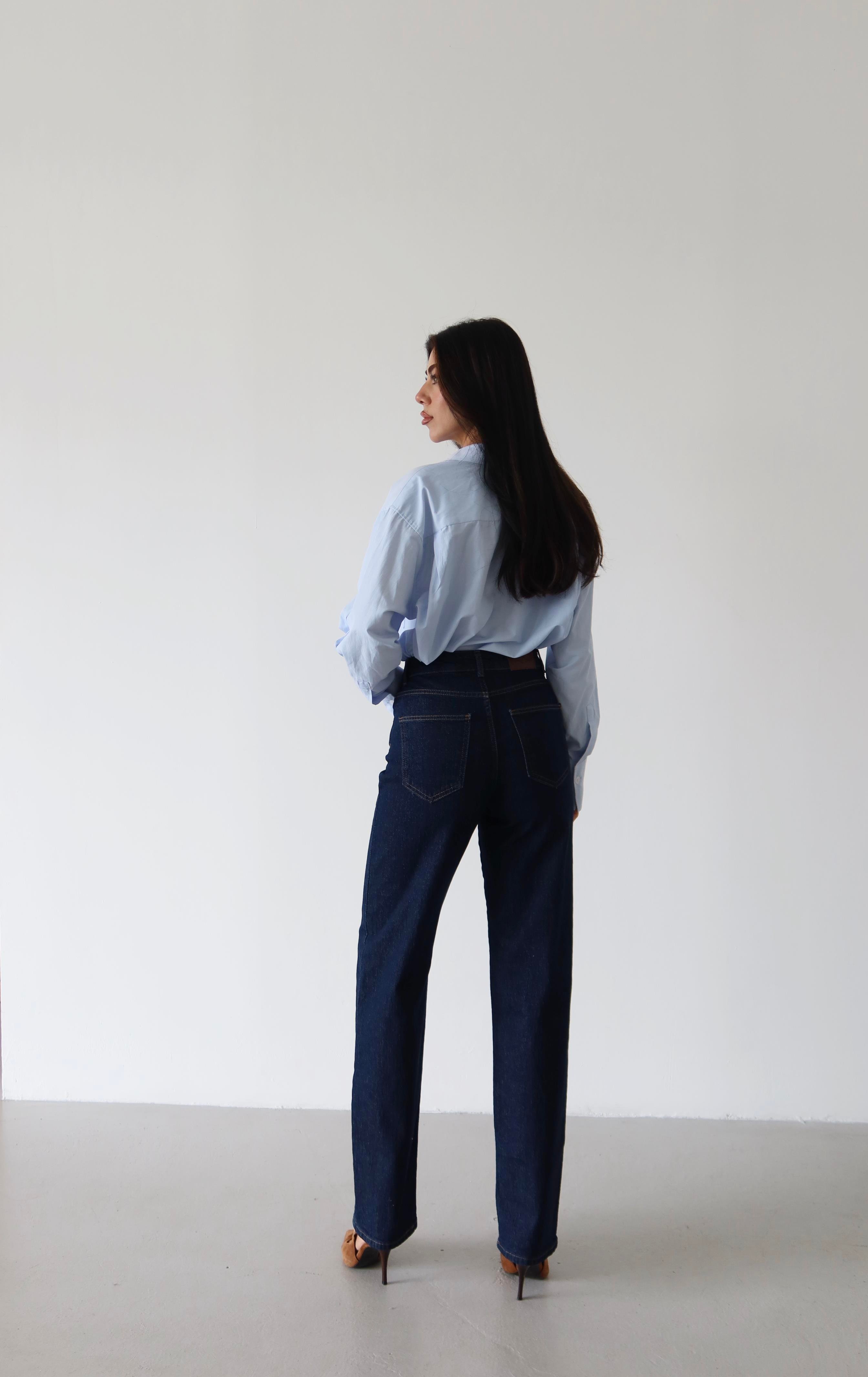 LACARINOYüksek Bel Yarım Balon Kalıp Rinse Jean Pantolon