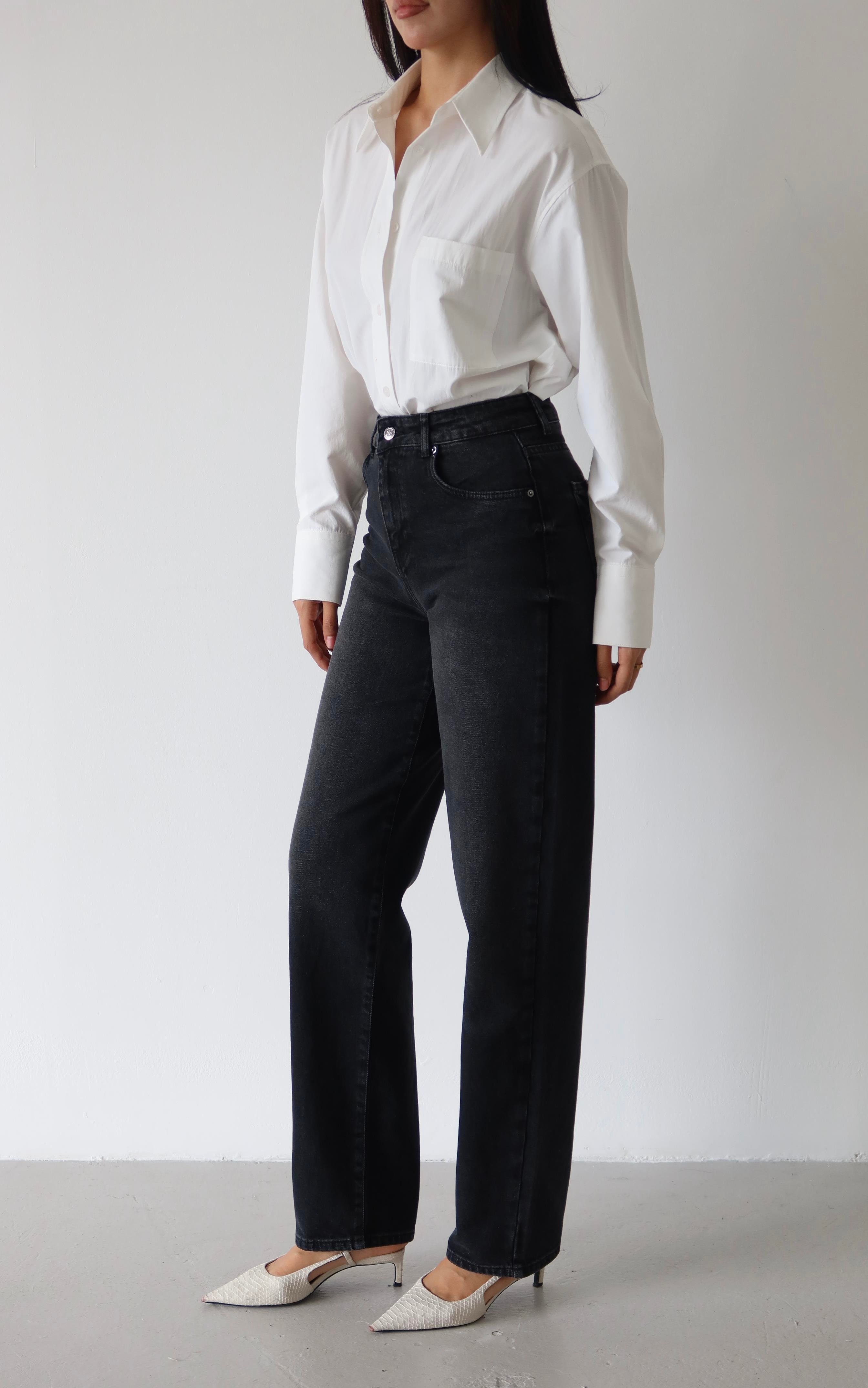 LACARINOYüksek Bel Yarım Balon Kalıp Siyah Jean Pantolon