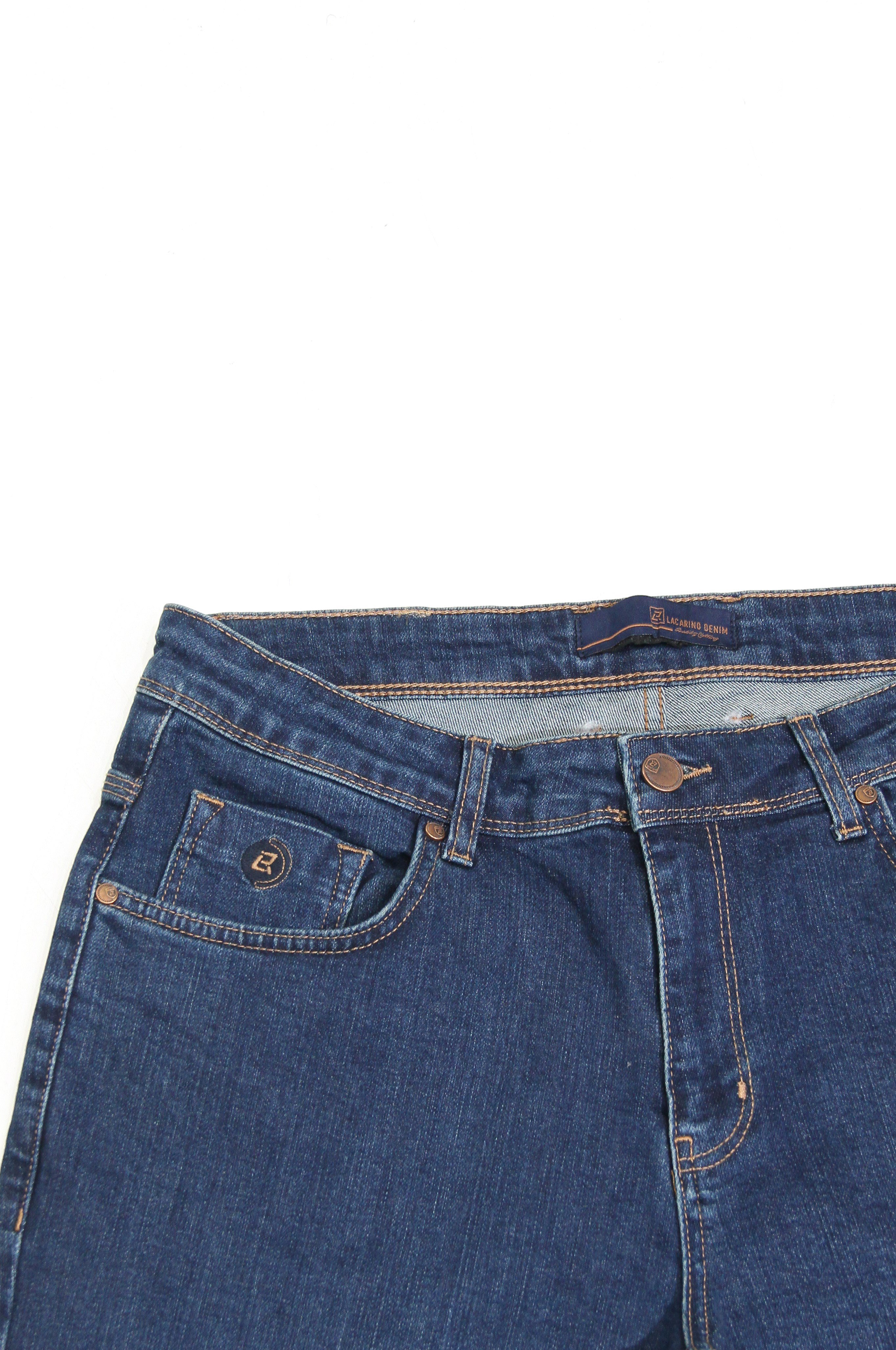 LACARINOYüksek Bel Boru Paça Battal Kesim Dark Blue Jean Pantolon