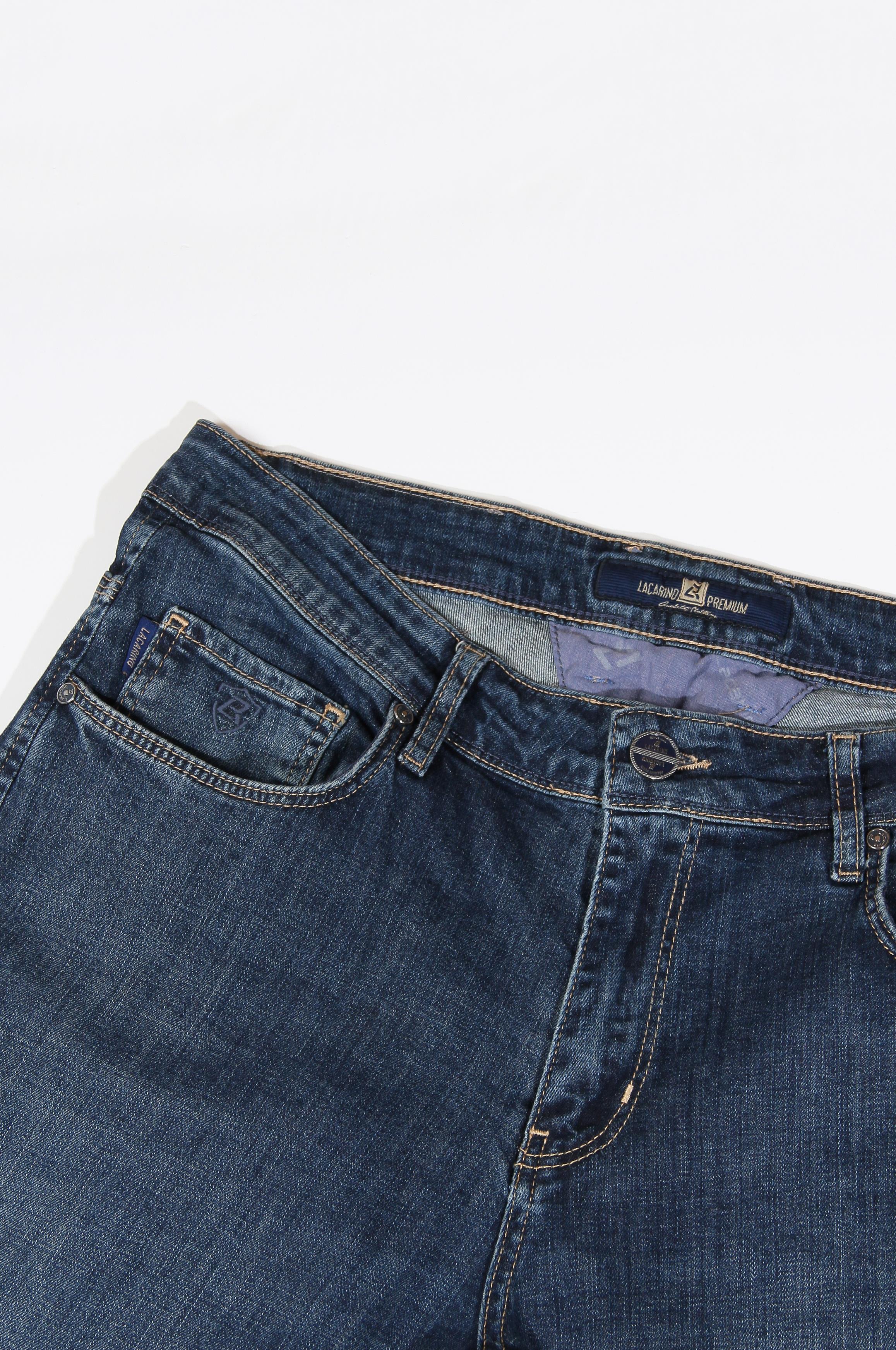 LACARINOHigh Waist Narrow Leg Dark Blue Jeans