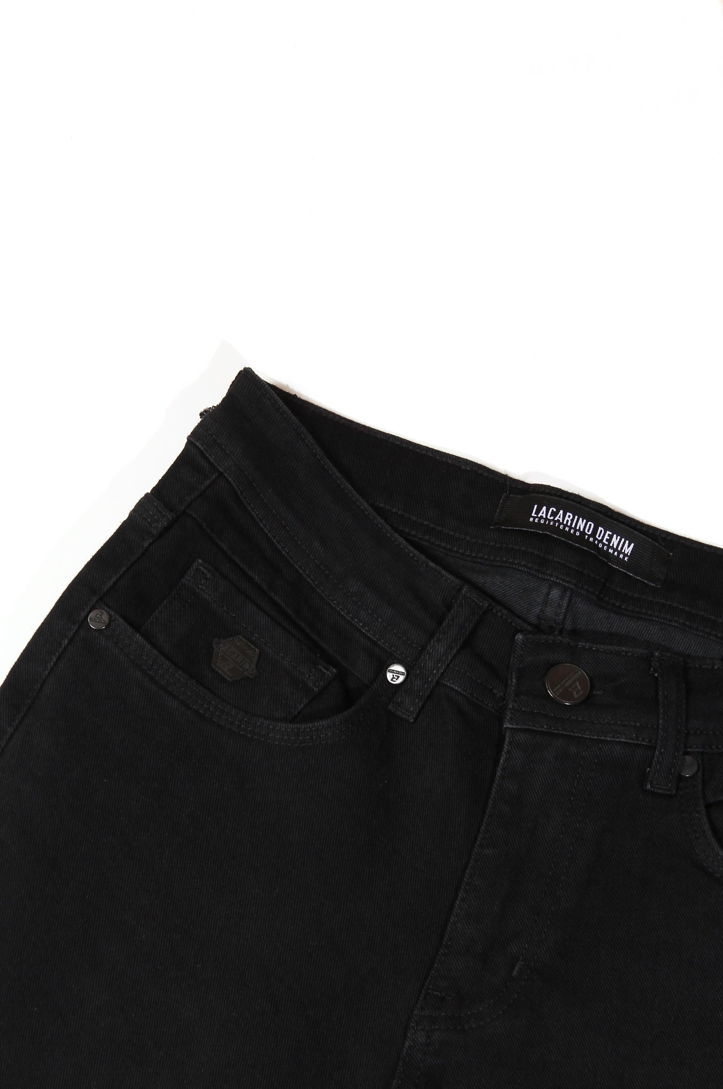 LACARINONarrow Leg High Waist Black Jeans