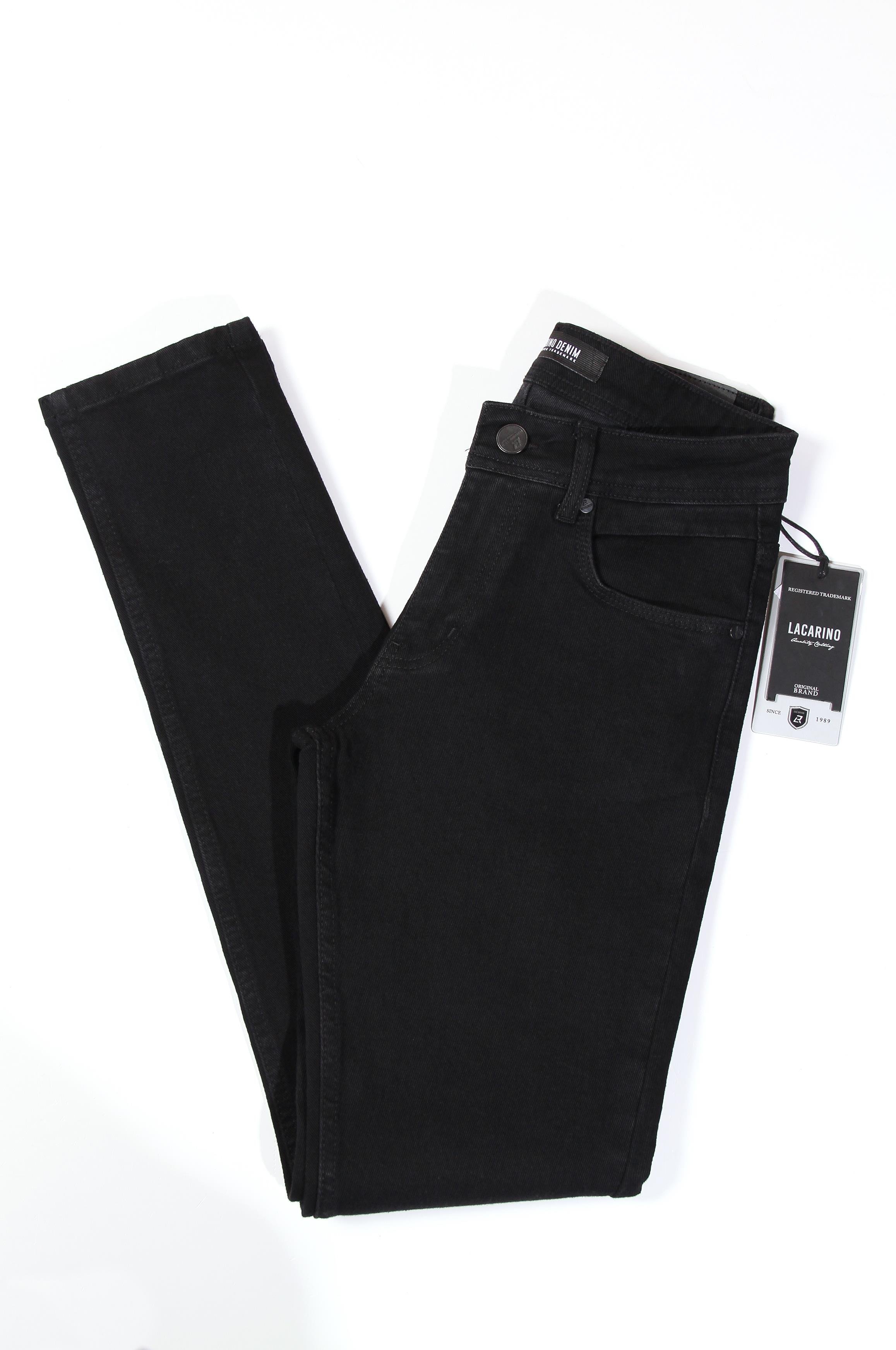 LACARINONarrow Leg High Waist Black Jeans