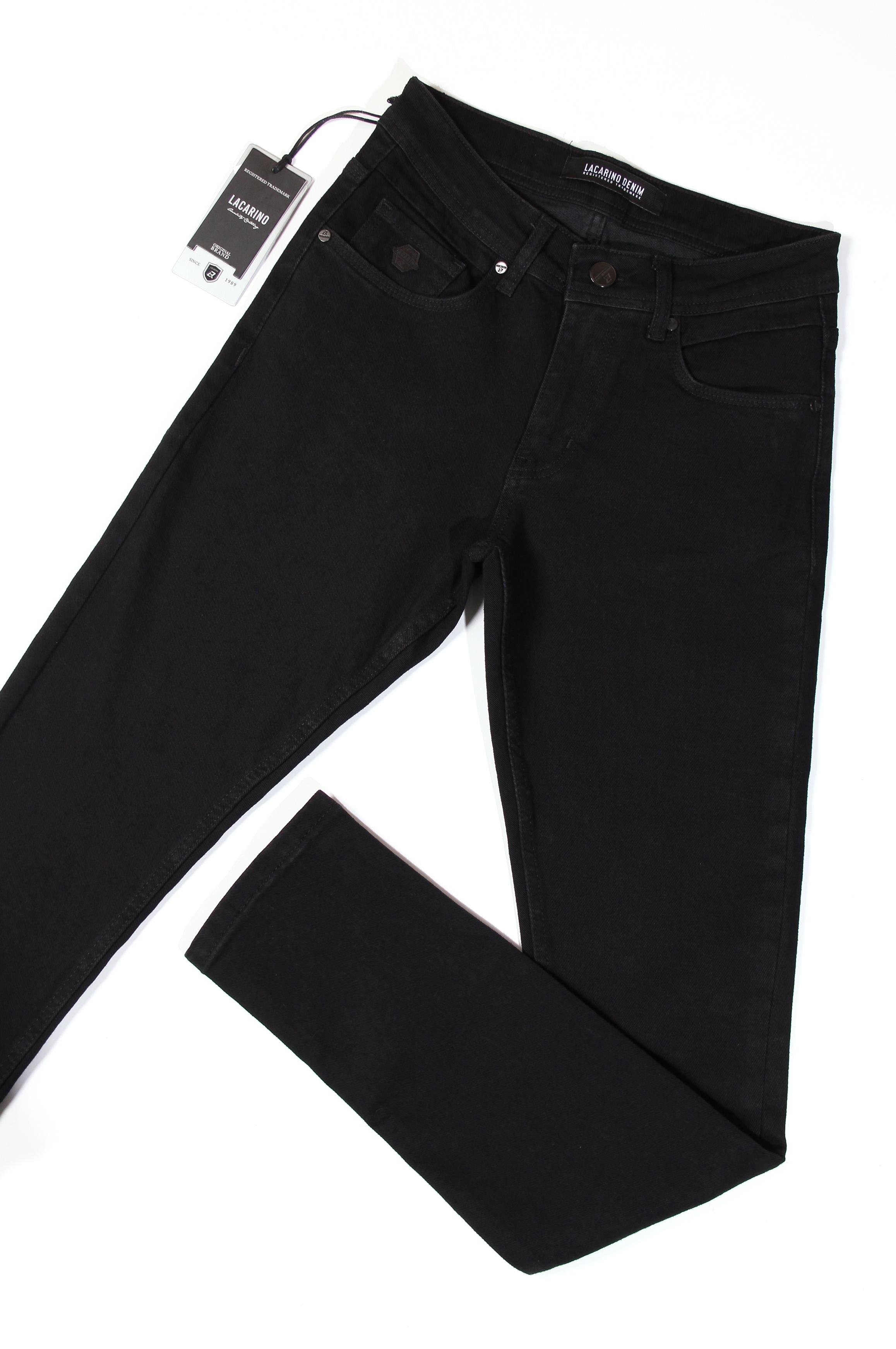 LACARINONarrow Leg High Waist Black Jeans