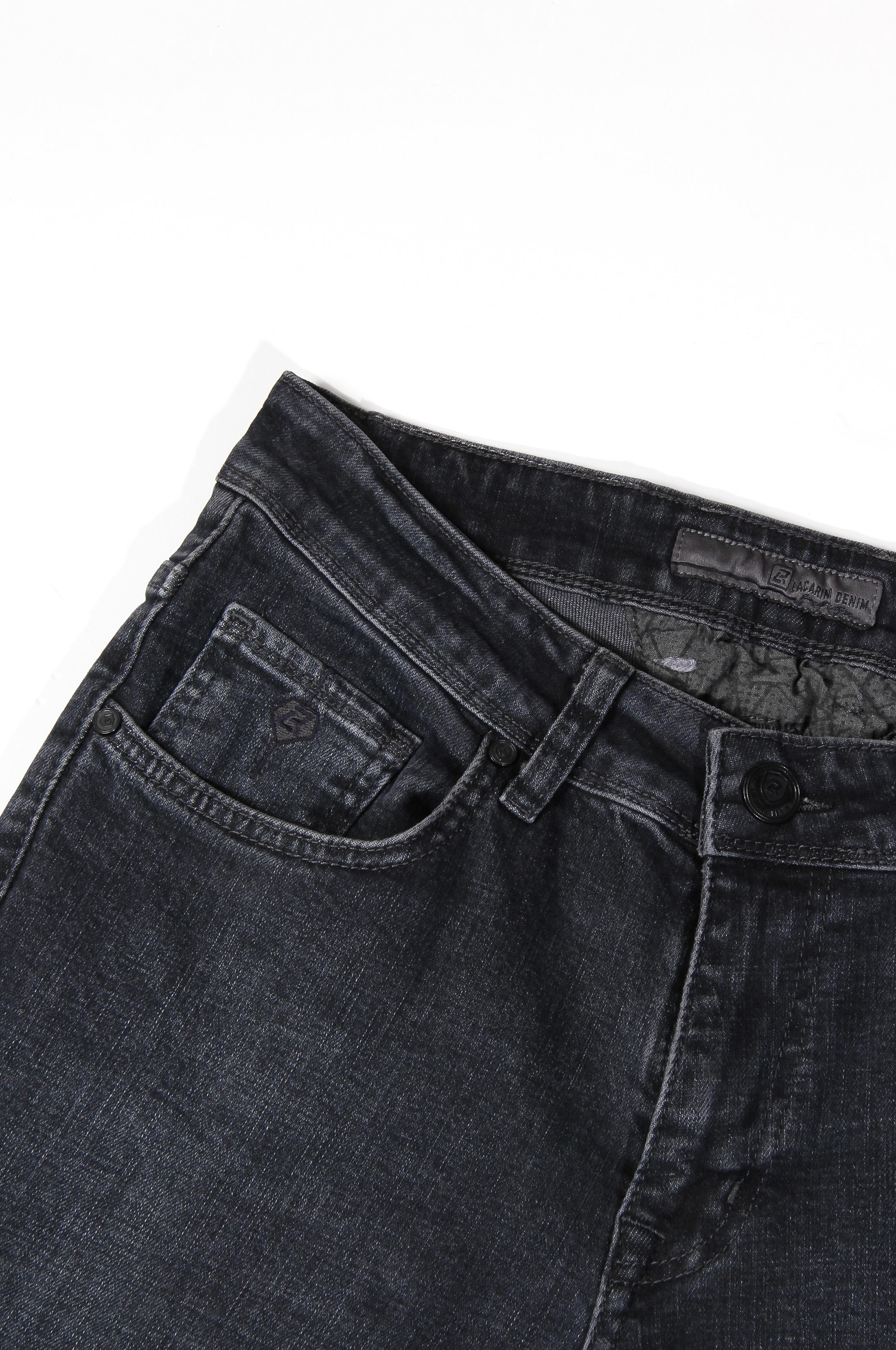 LACARINOHigh Waist Tubular Leg Ebony Black Jeans