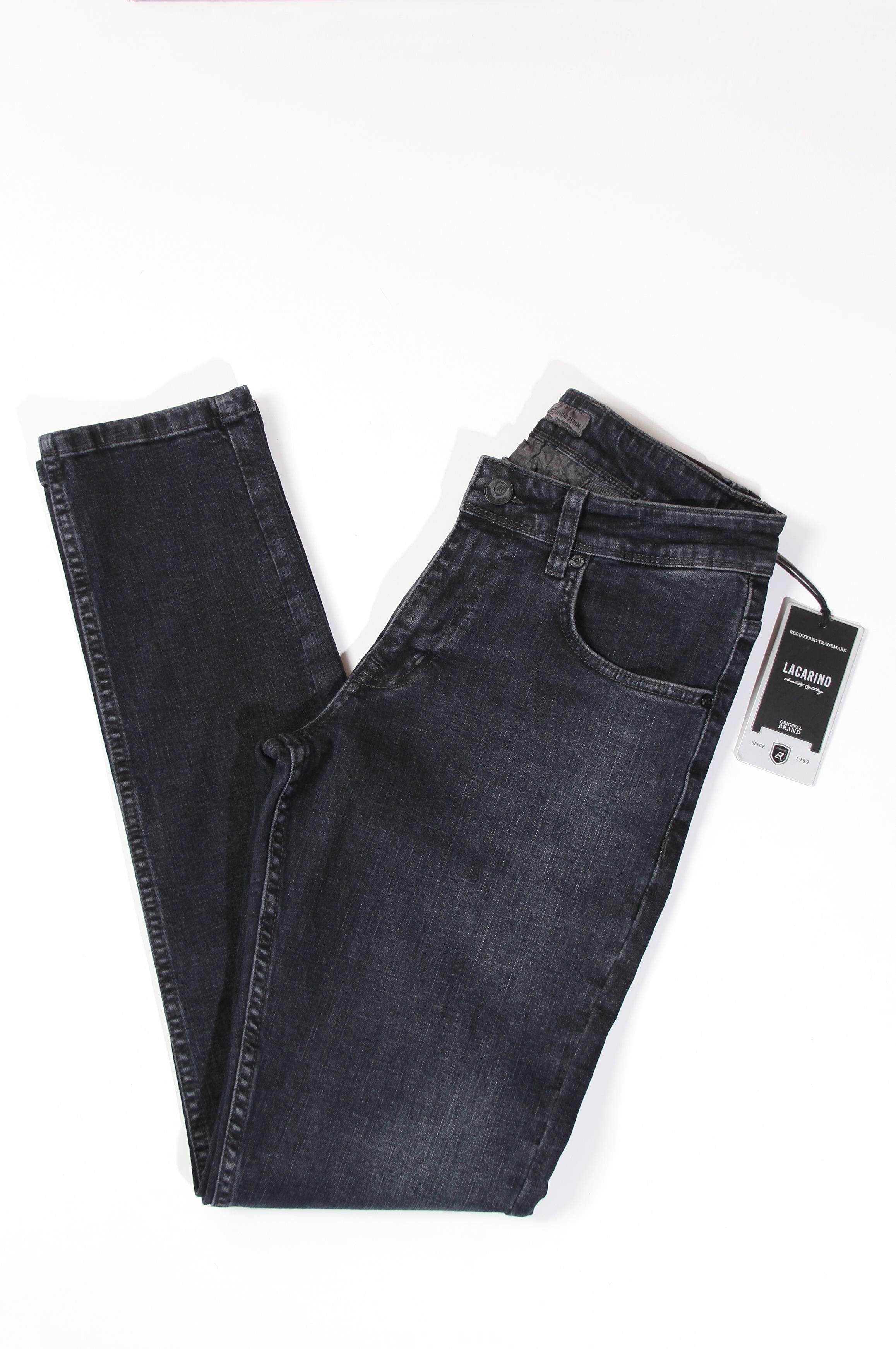 LACARINOHigh Waist Tubular Leg Ebony Black Jeans