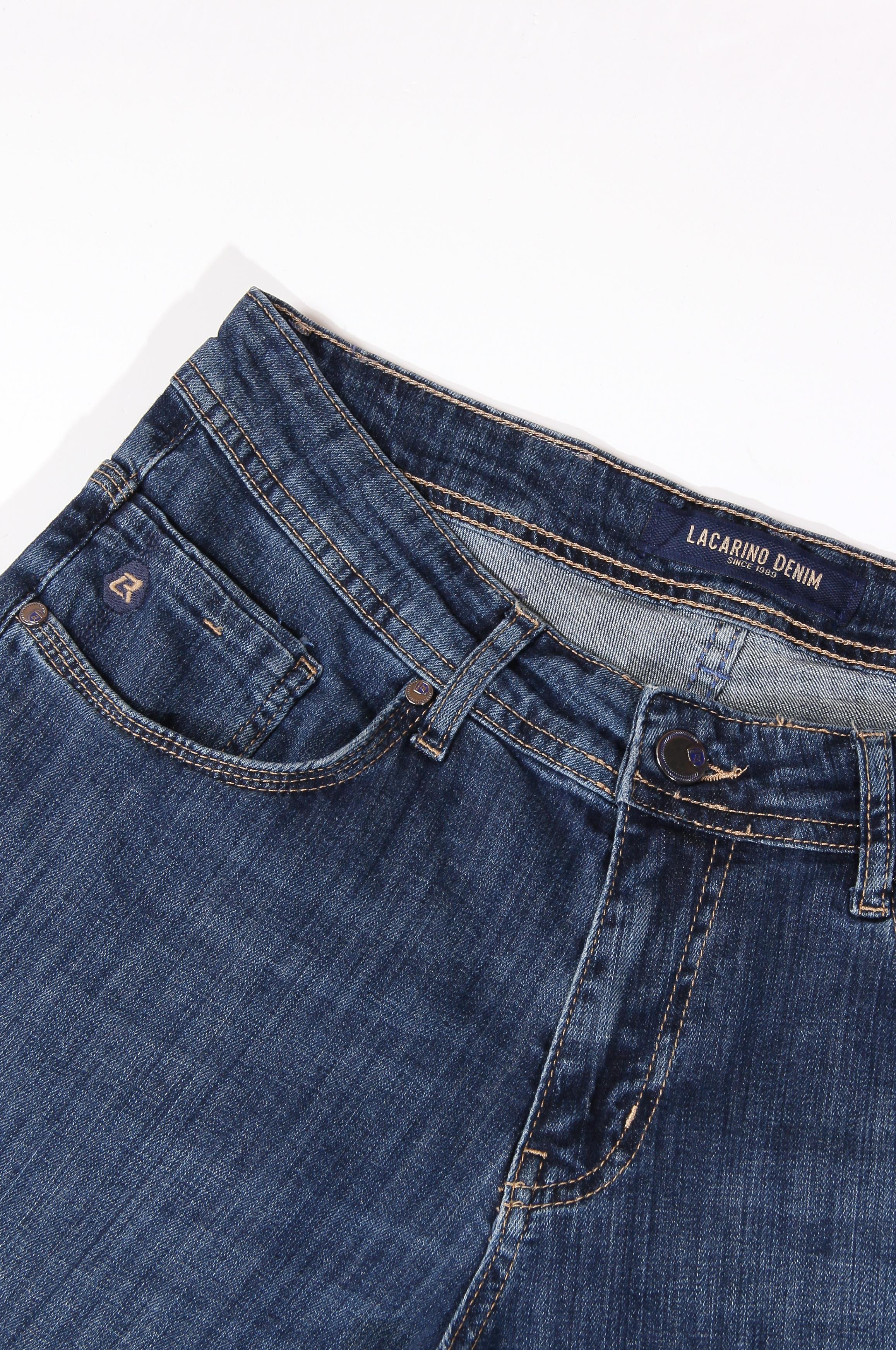 LACARINOHigh Waist Tubular Leg Dark Blue Jeans