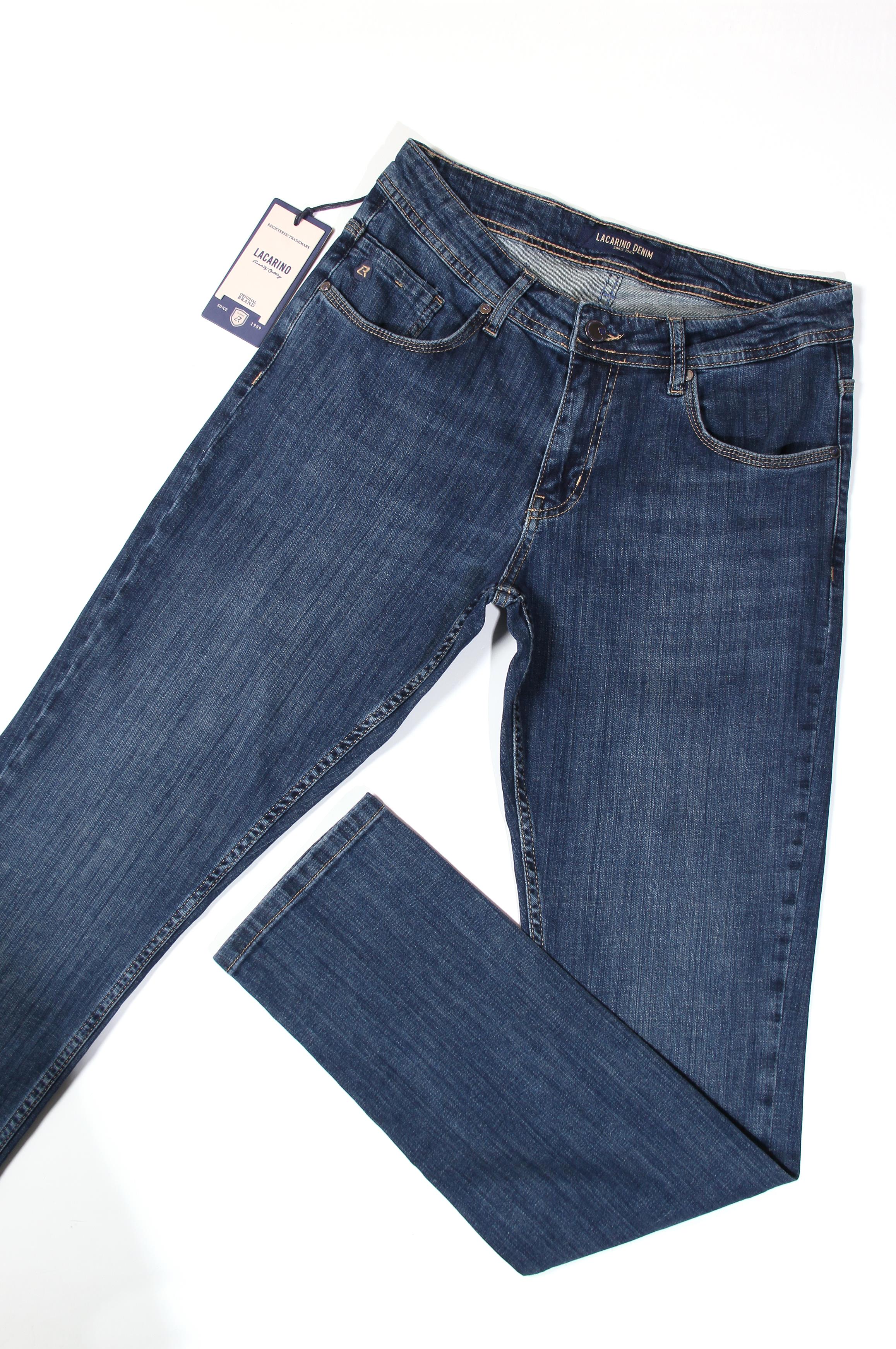 LACARINOHigh Waist Tubular Leg Dark Blue Jeans