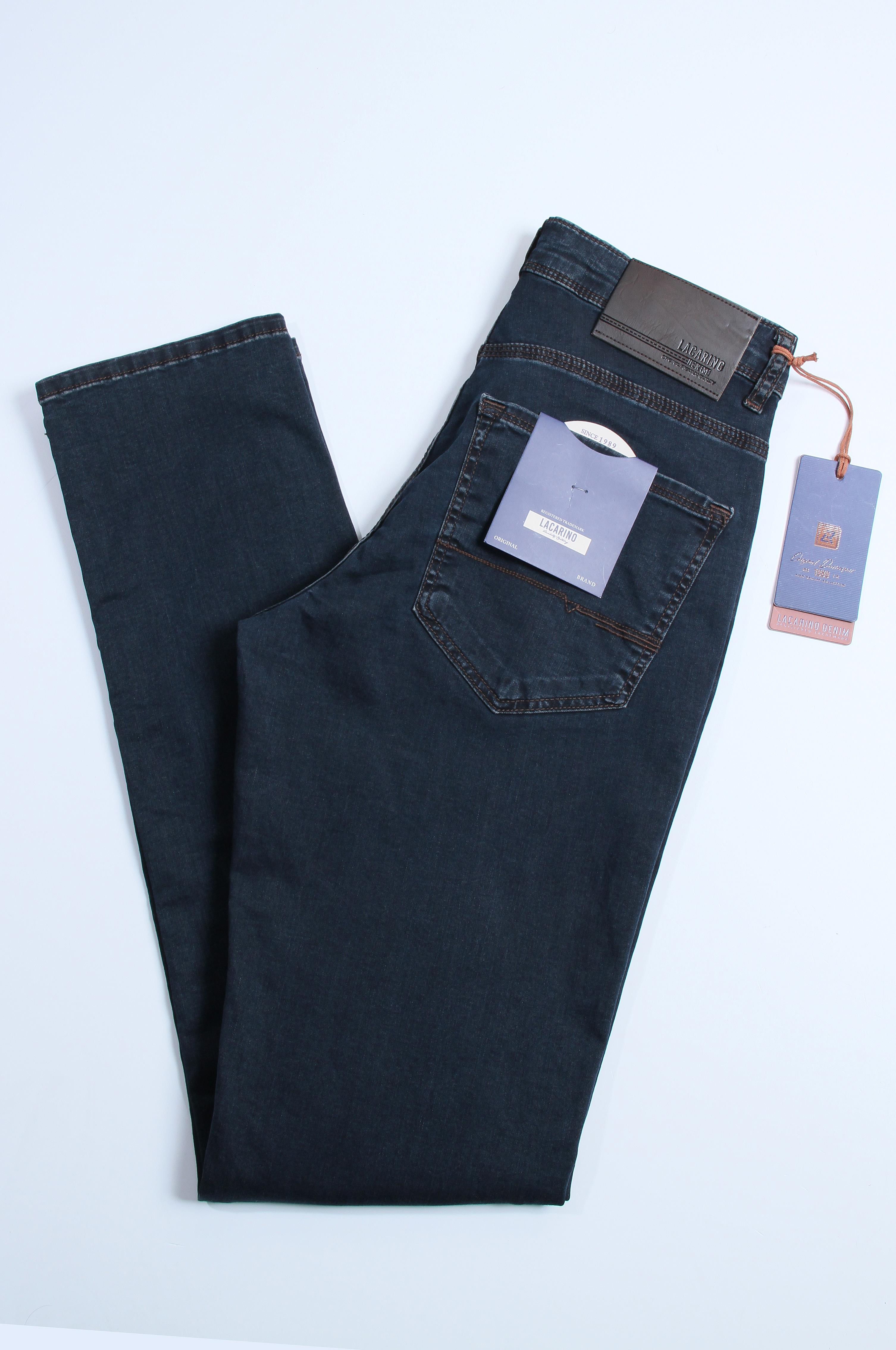 LACARINOYüksek Bel Dar Paça Blue Kahve Ek Beden Erkek Jean Pantolon