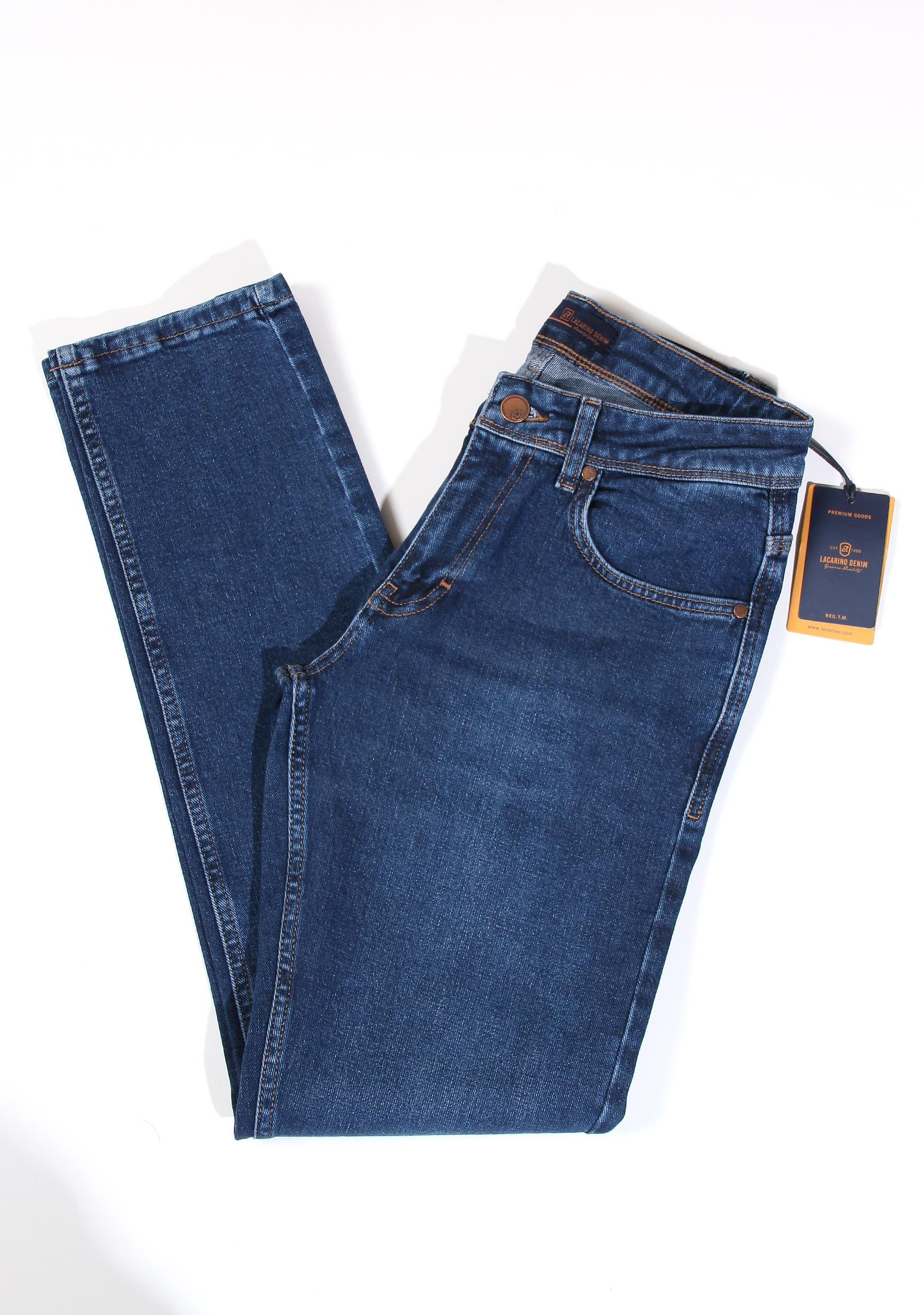 LACARINOErkek Yüksek Bel Dar Paça Charp Blue Jean Pantolon