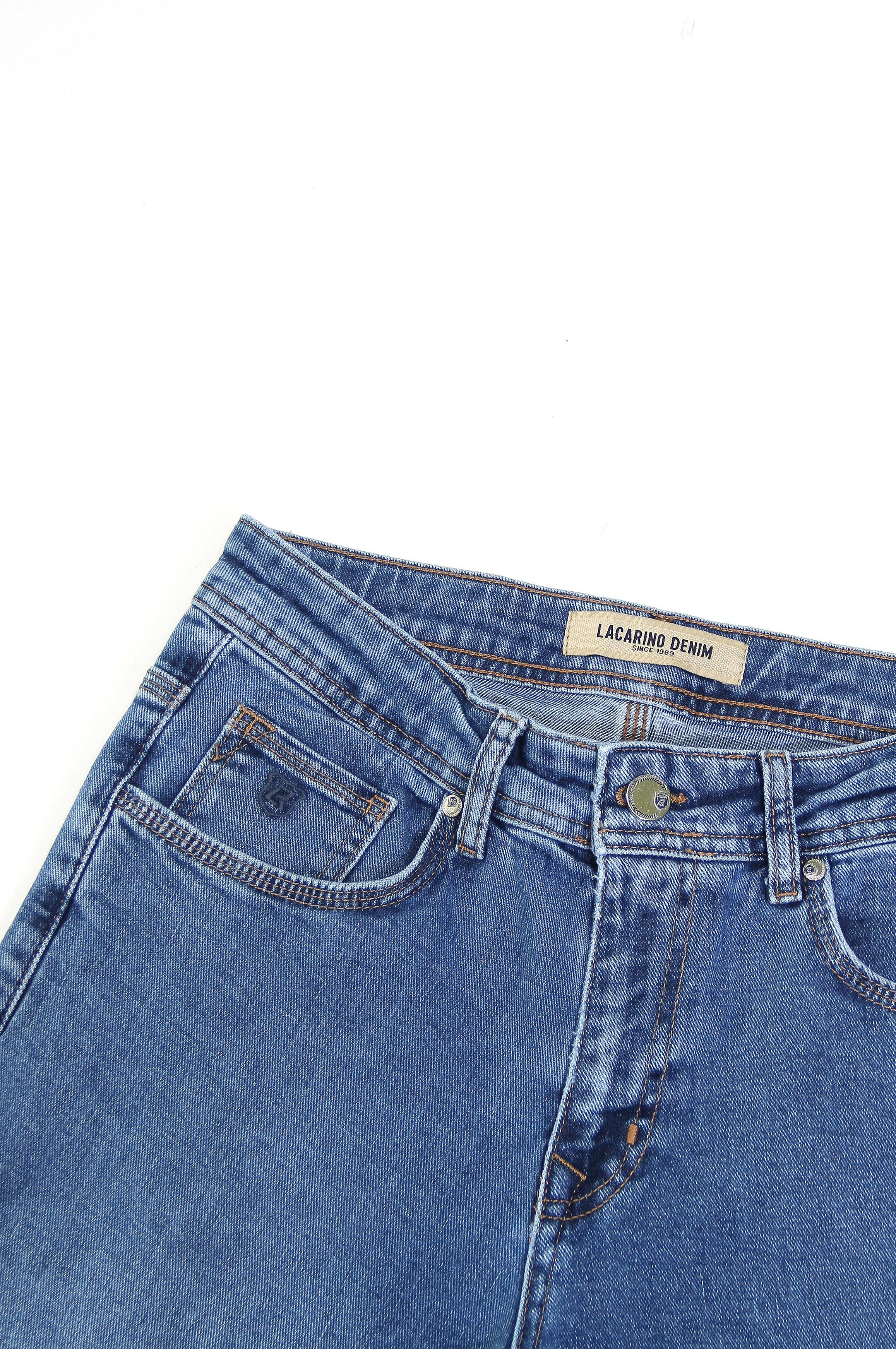 LACARINOYüksek Bel Dar Paça Blue Erkek Jean Pantolon 