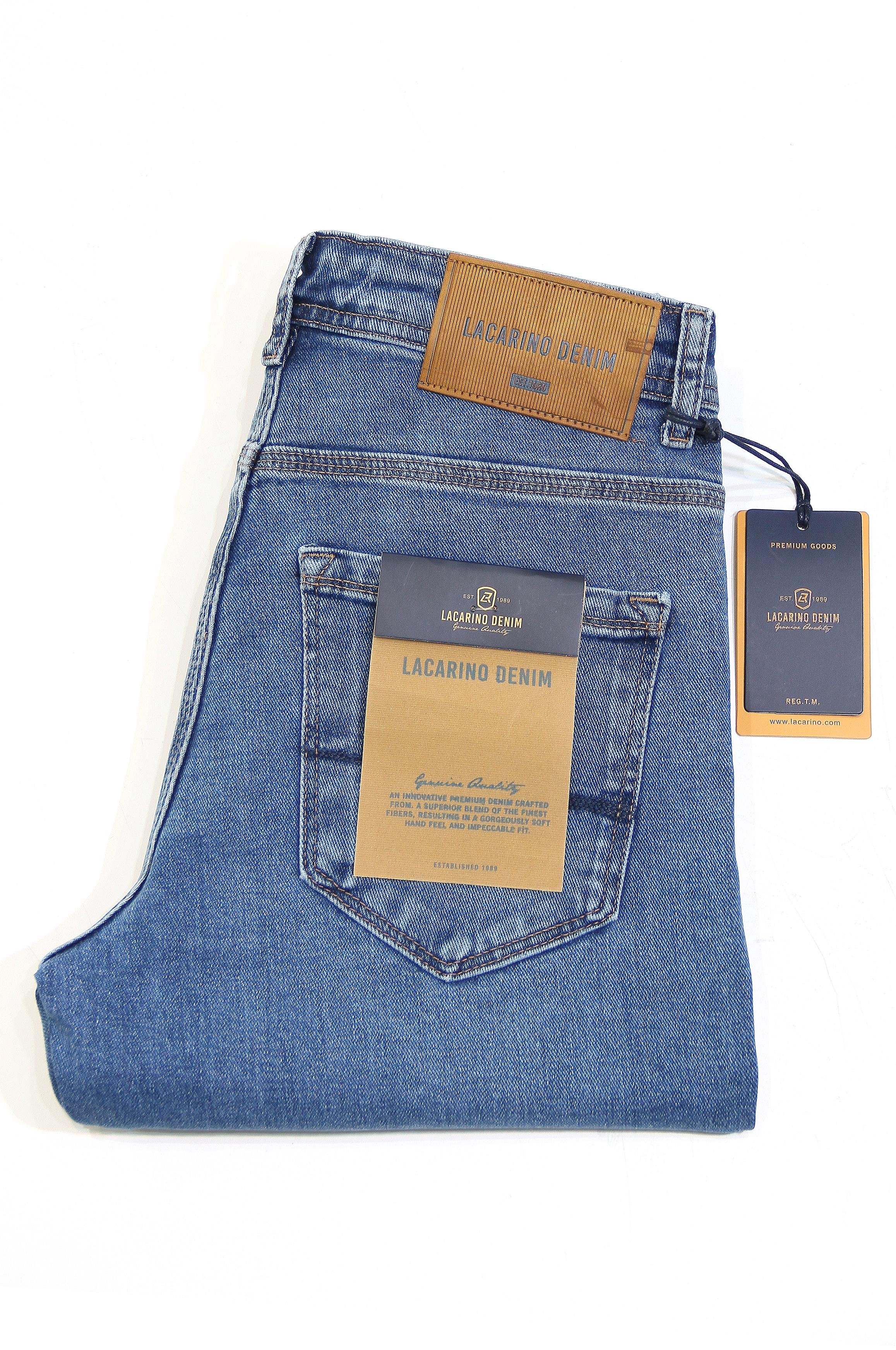 LACARINOYüksek Bel Dar Paça Blue Erkek Jean Pantolon 