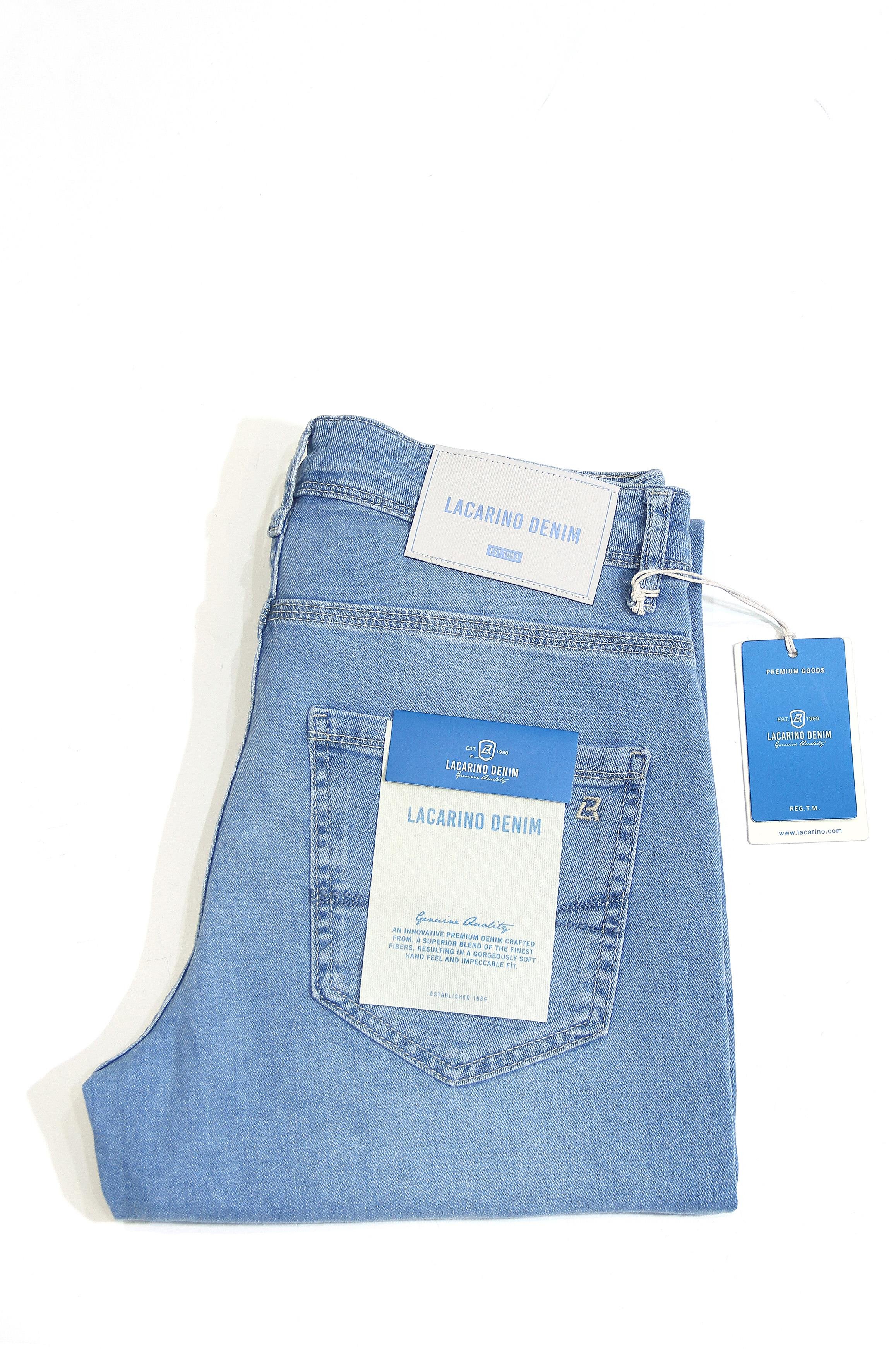 LACARINOYüksek Bel Dar Paça Ice Blue Ek Beden Erkek Jean Pantolon