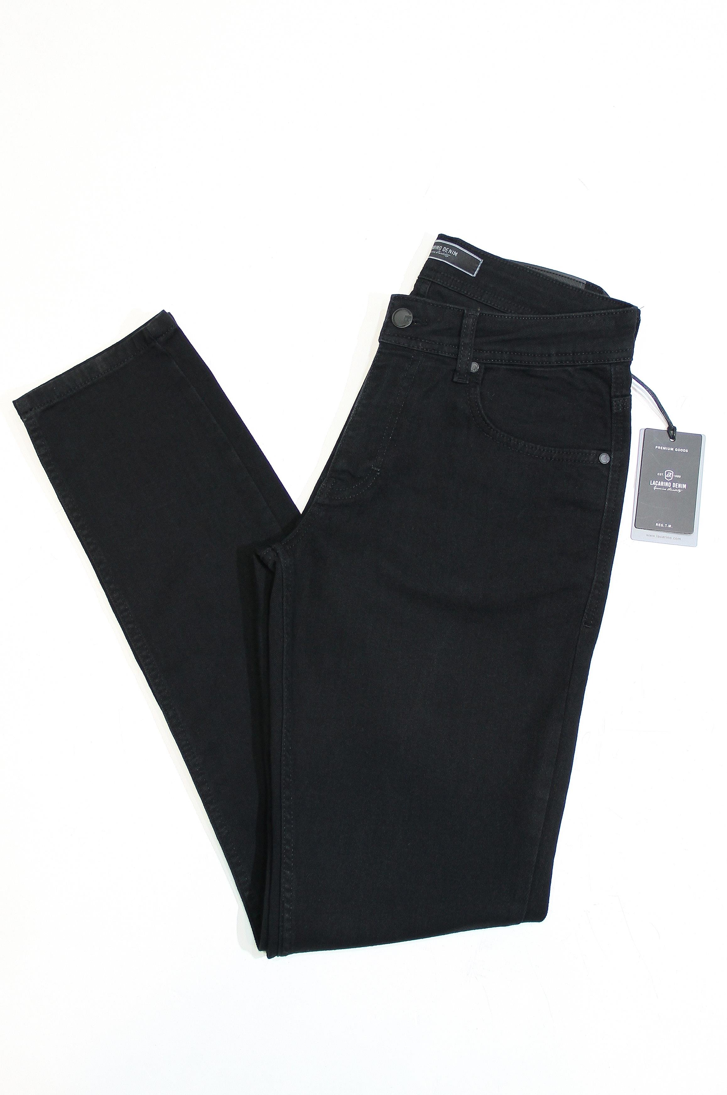 LACARINOYüksek Bel Dar Paça Black Black Erkek Jean Pantolon