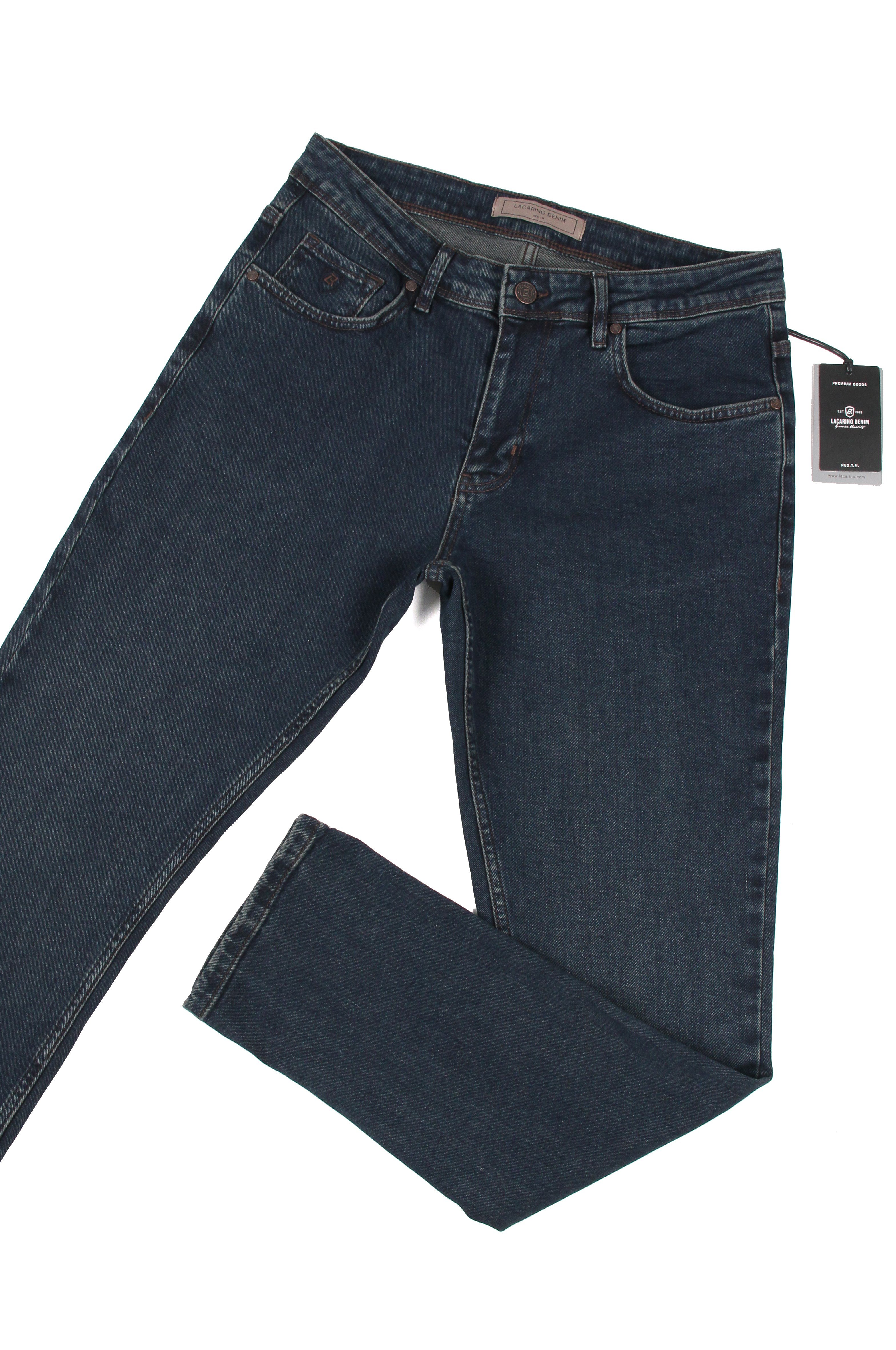 LACARINOYüksek Bel Dar Paça Dark Blue Tint Erkek Jean Pantolon