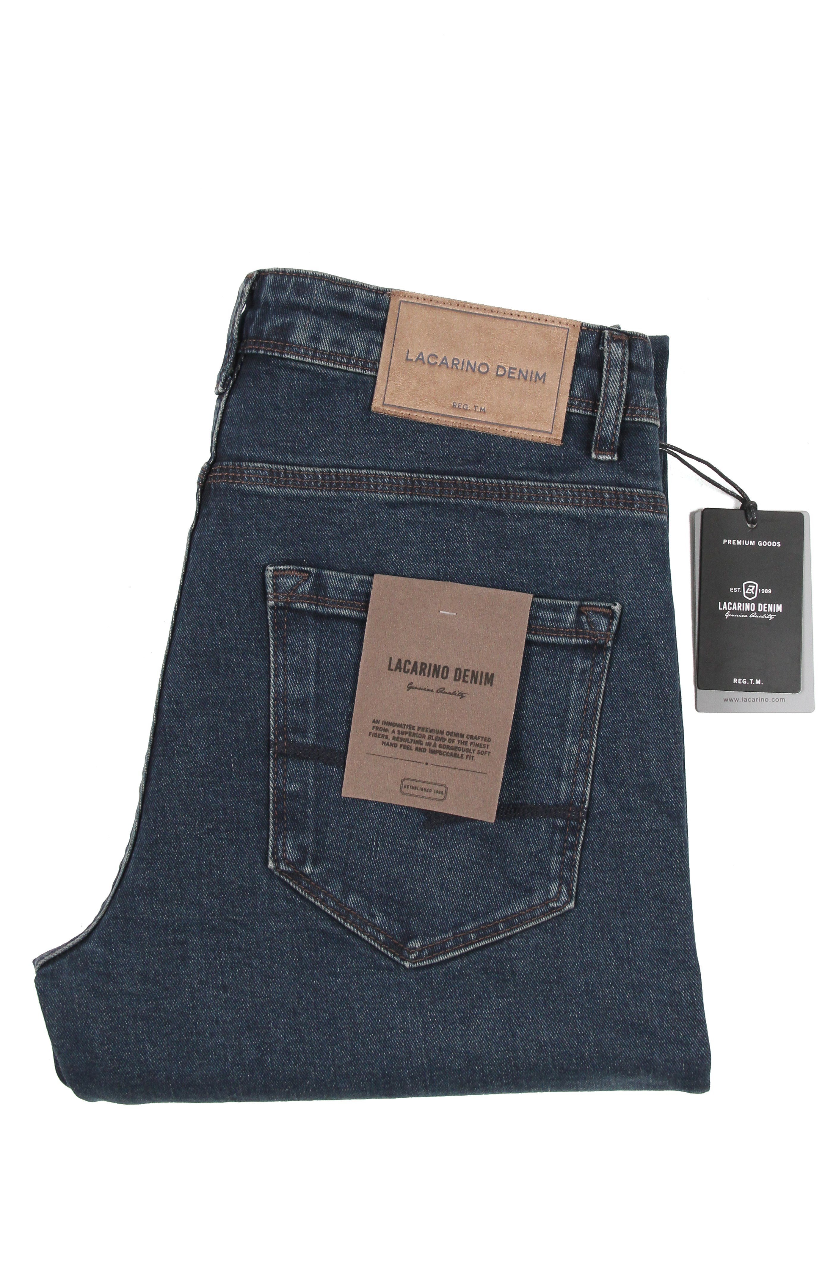 LACARINOYüksek Bel Dar Paça Dark Blue Tint Erkek Jean Pantolon