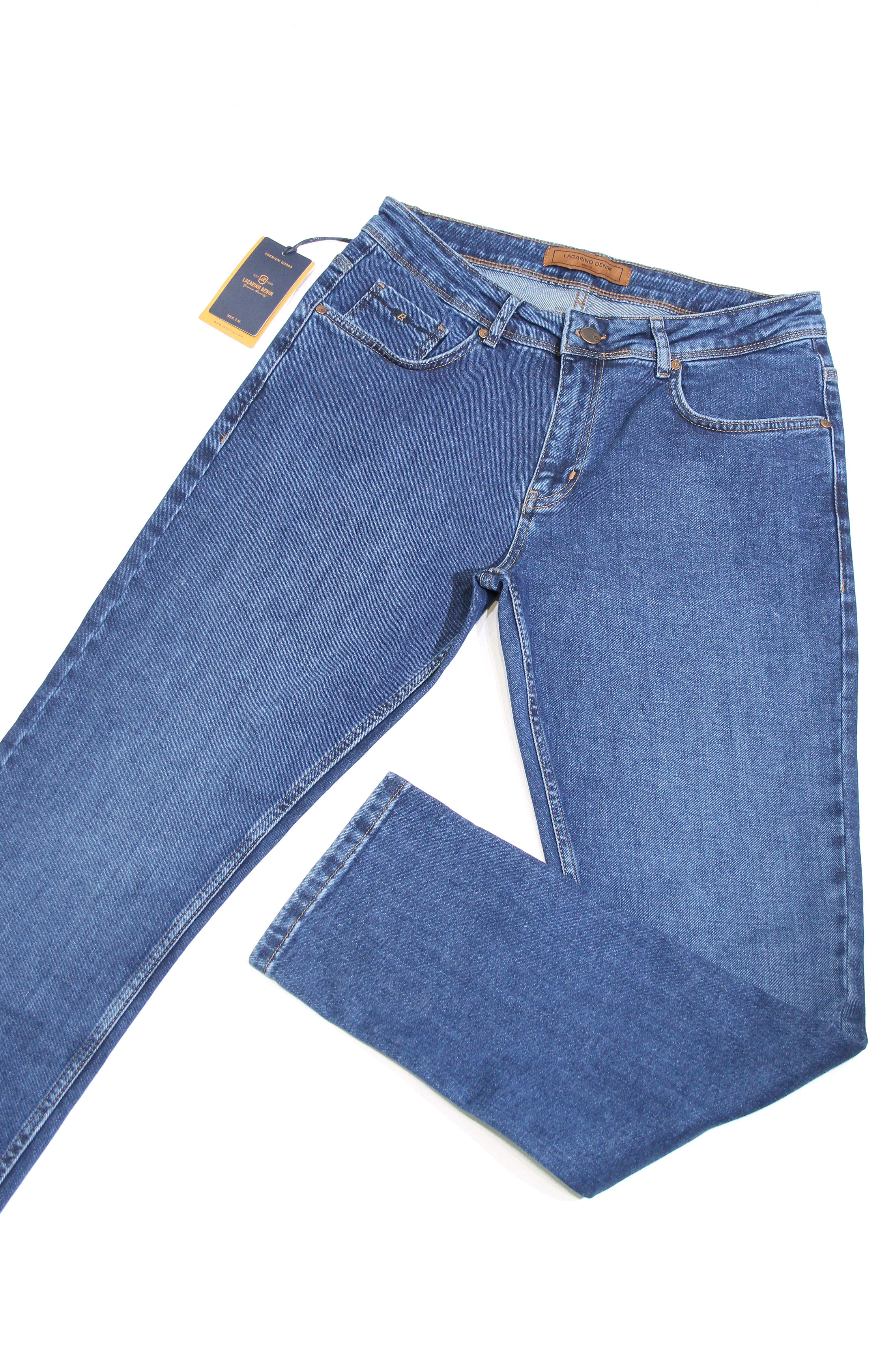 LACARINOYüksek Bel Dar Paça Ocean Blue Erkek Jean Pantolon 