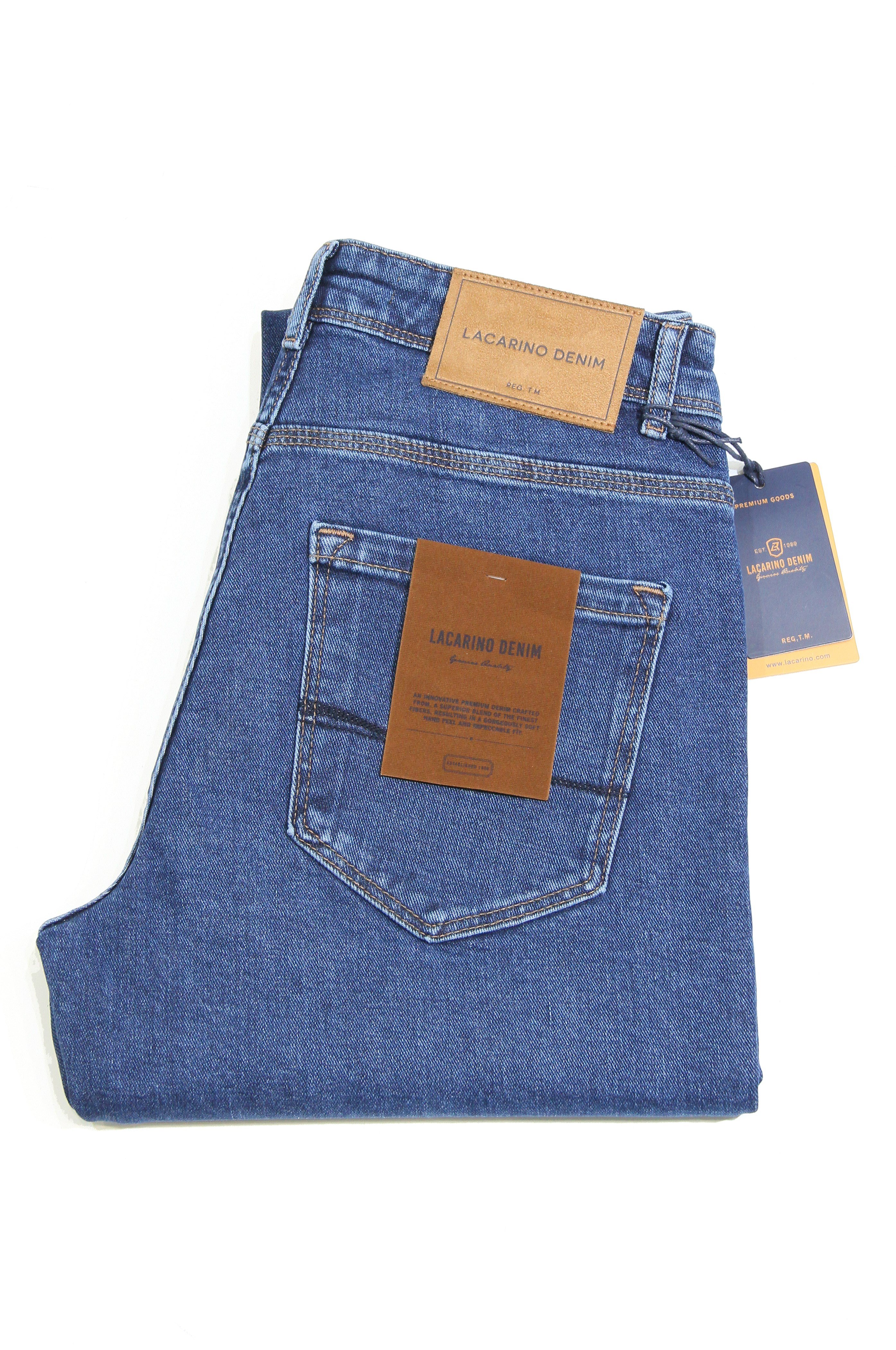 LACARINOYüksek Bel Dar Paça Ocean Blue Erkek Jean Pantolon 