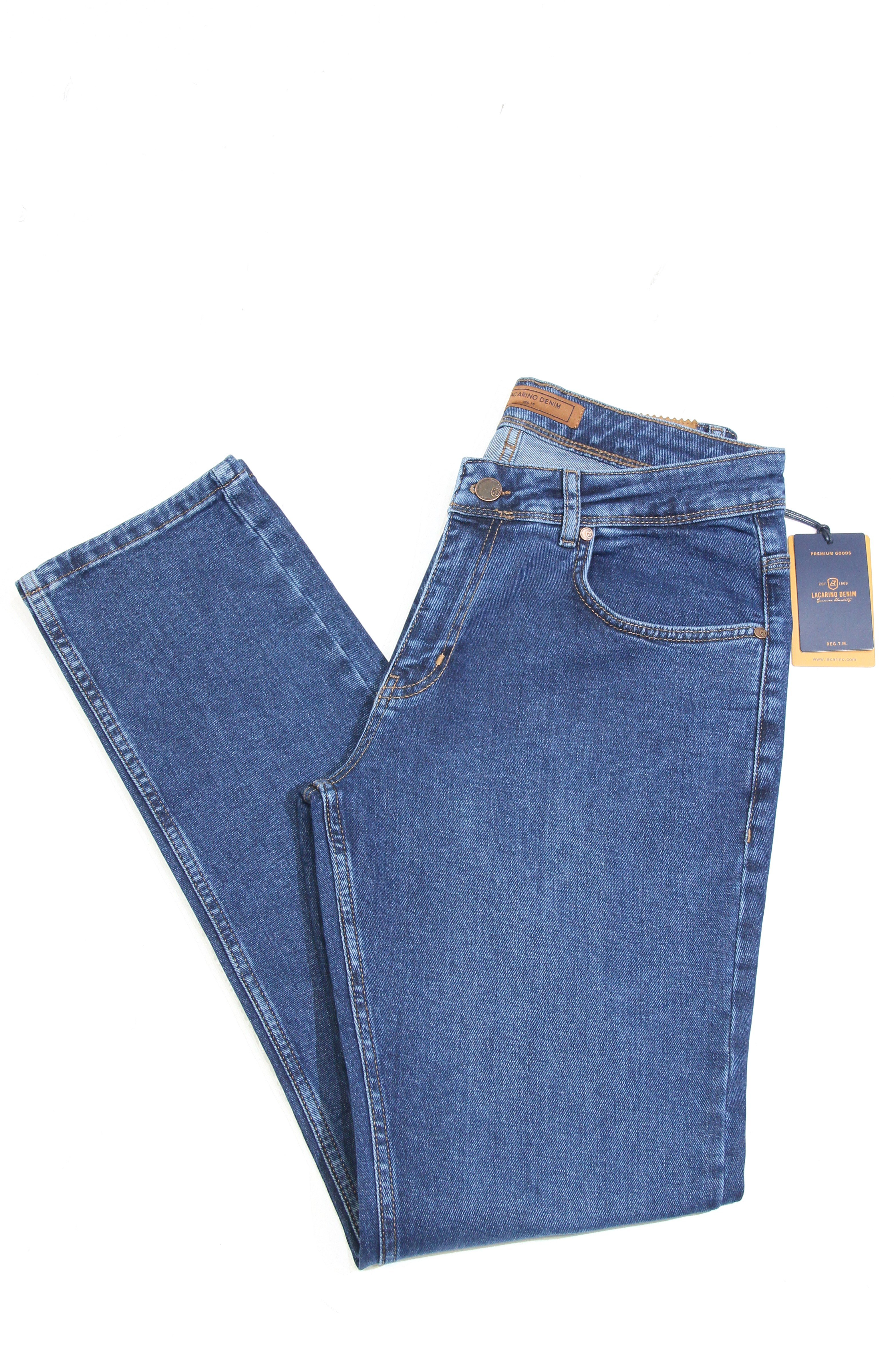 LACARINOYüksek Bel Dar Paça Ocean Blue Erkek Jean Pantolon 