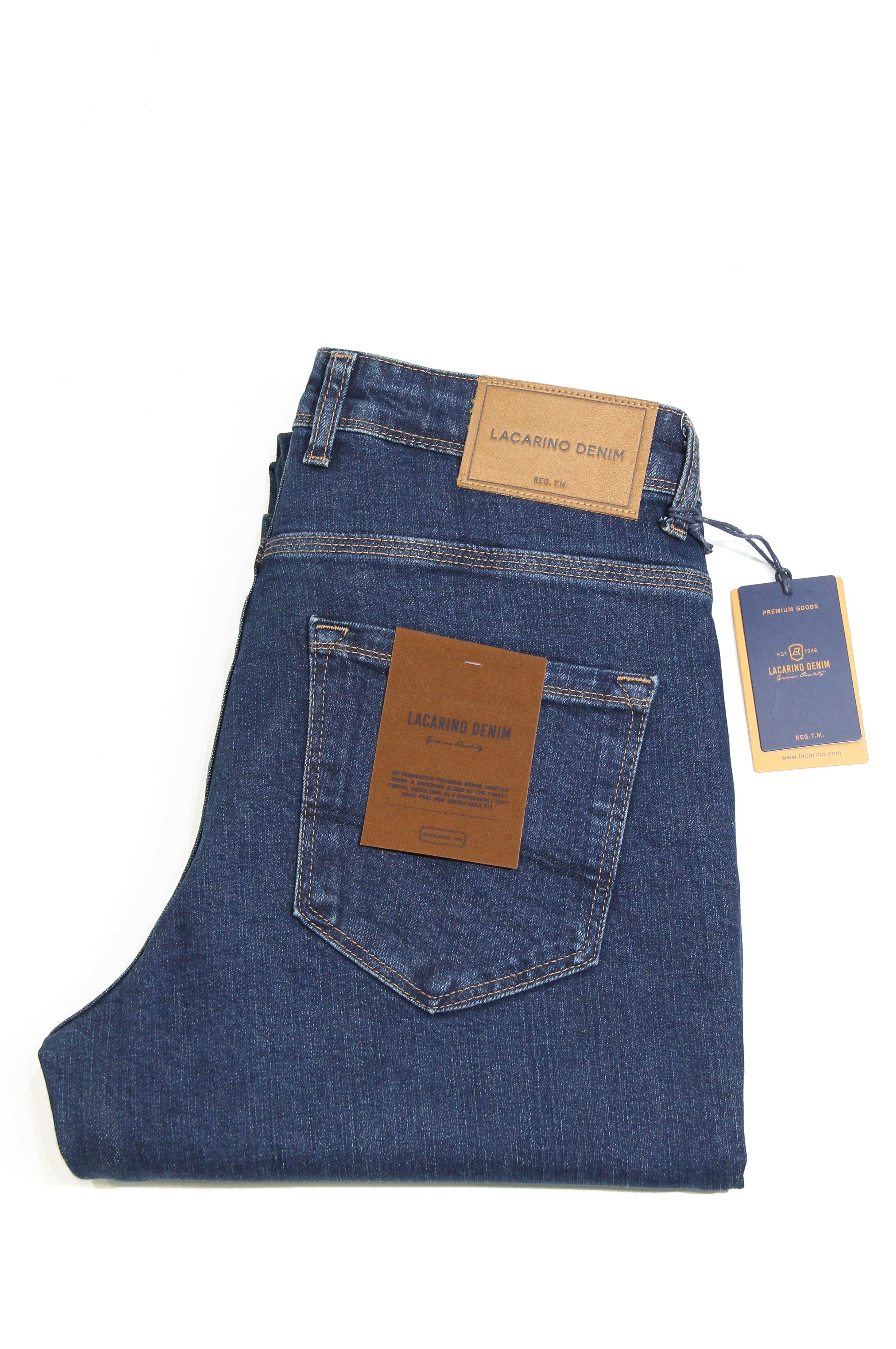 LACARINOYüksek Bel Boru Paça Battal Kesim Dark Blue Jean Pantolon