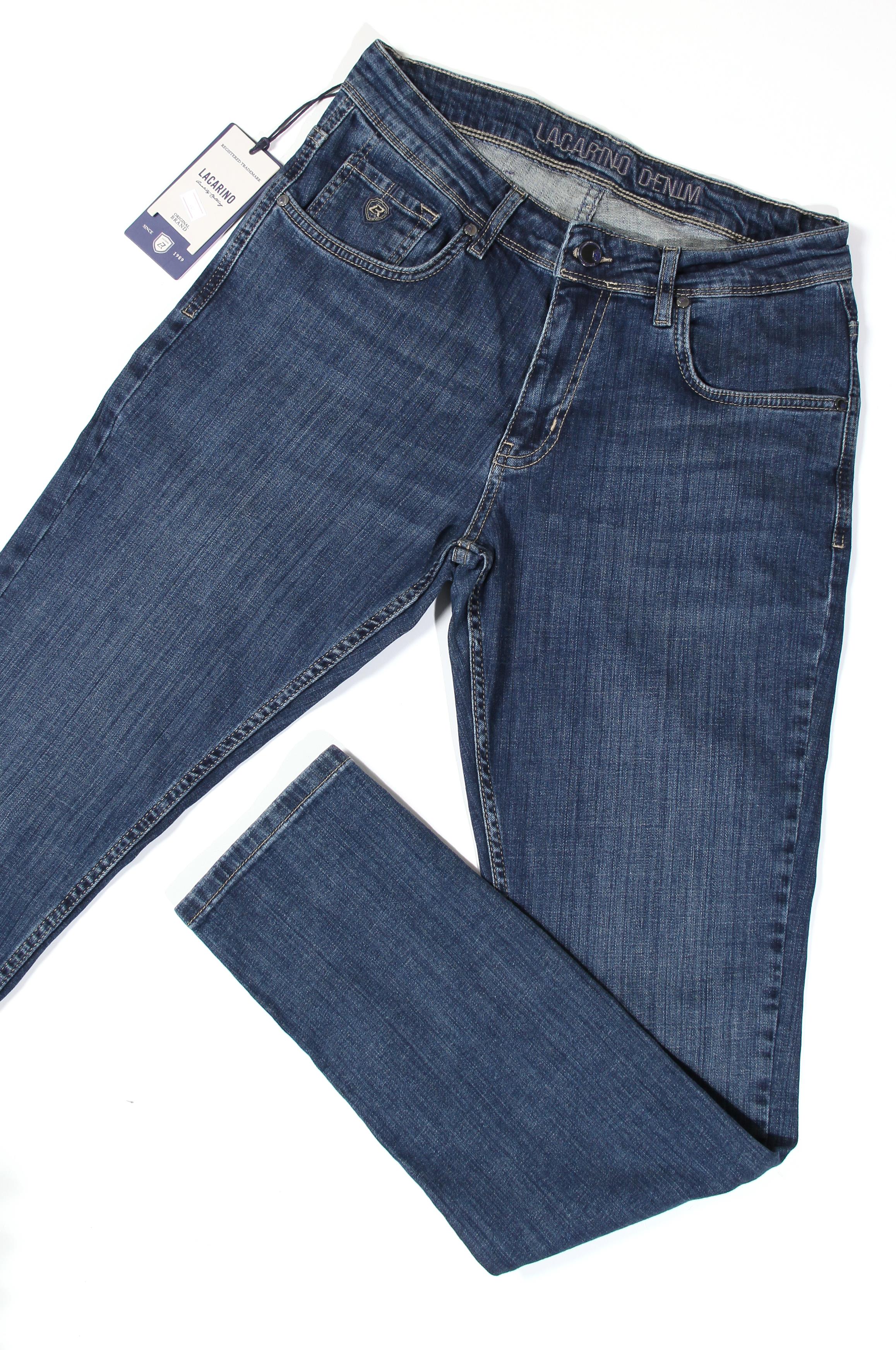 LACARINOHigh Waist Tubular Leg Dark Blue Jeans