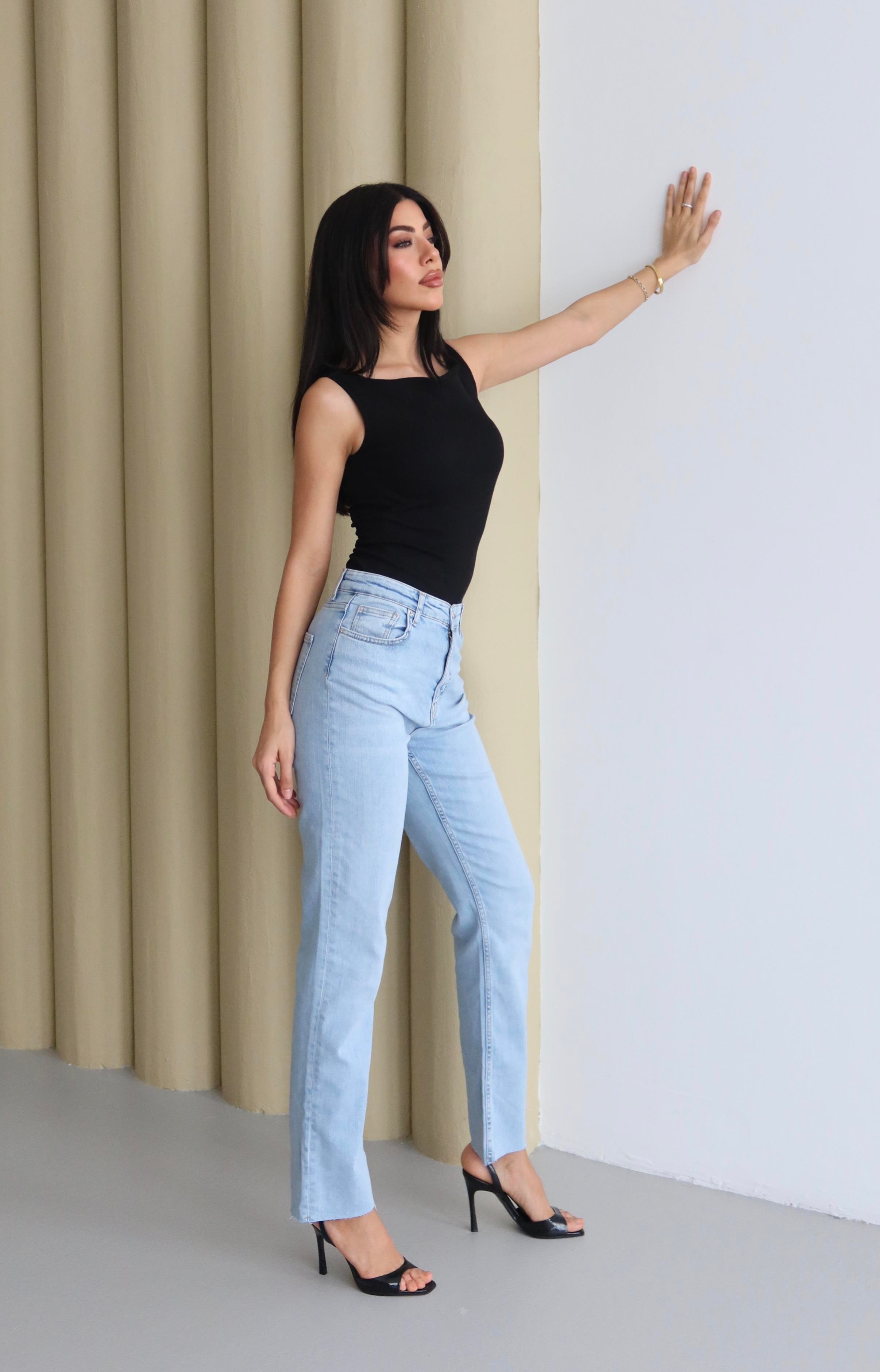 LACARINOYüksek Bel Paça Kesik Detaylı Blue Jean Pantolon