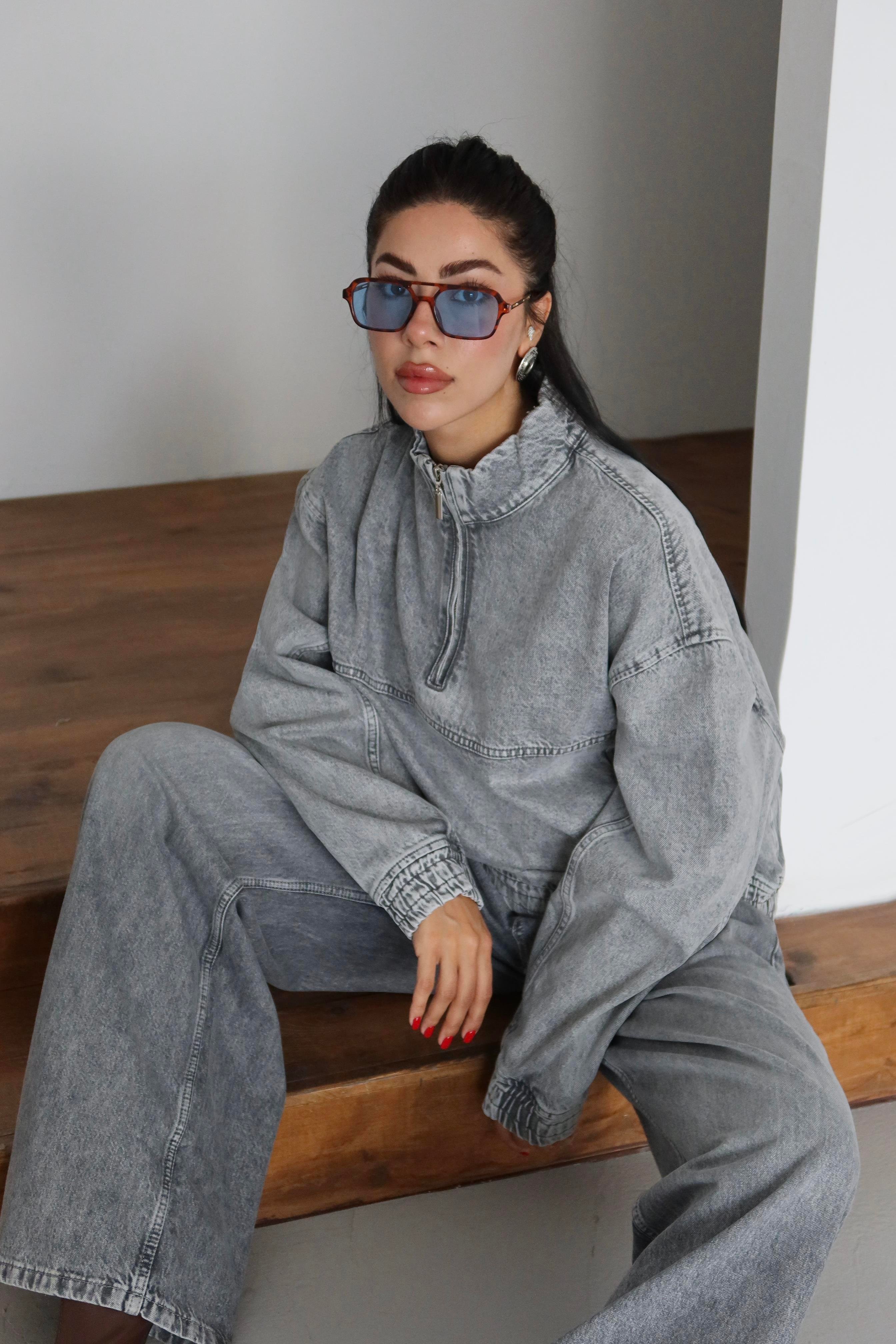 LACARINOYaka Fermuar Detaylı Unisex Sweatshirt