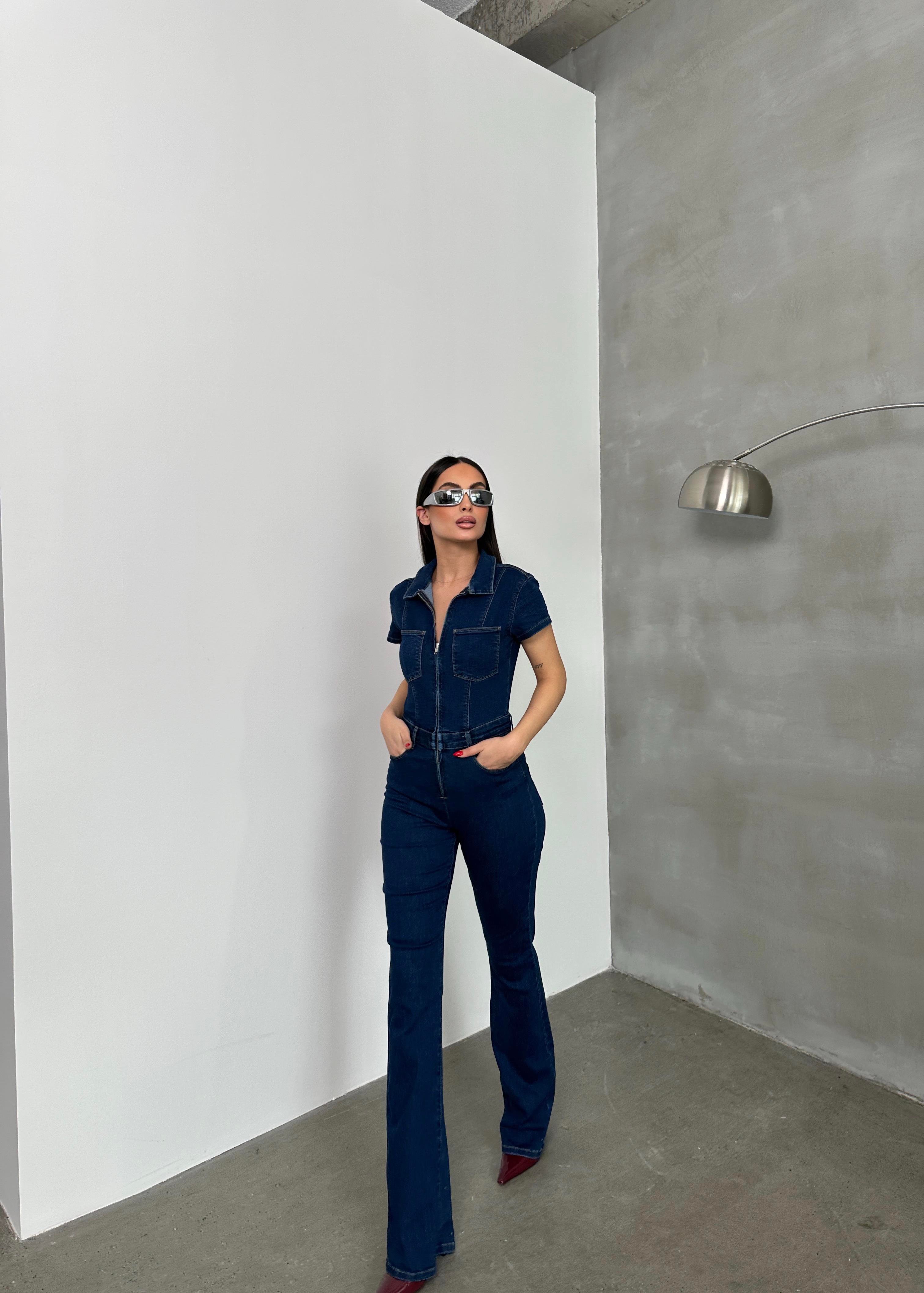 LACARINOKadın Rinse Denim Tulum 