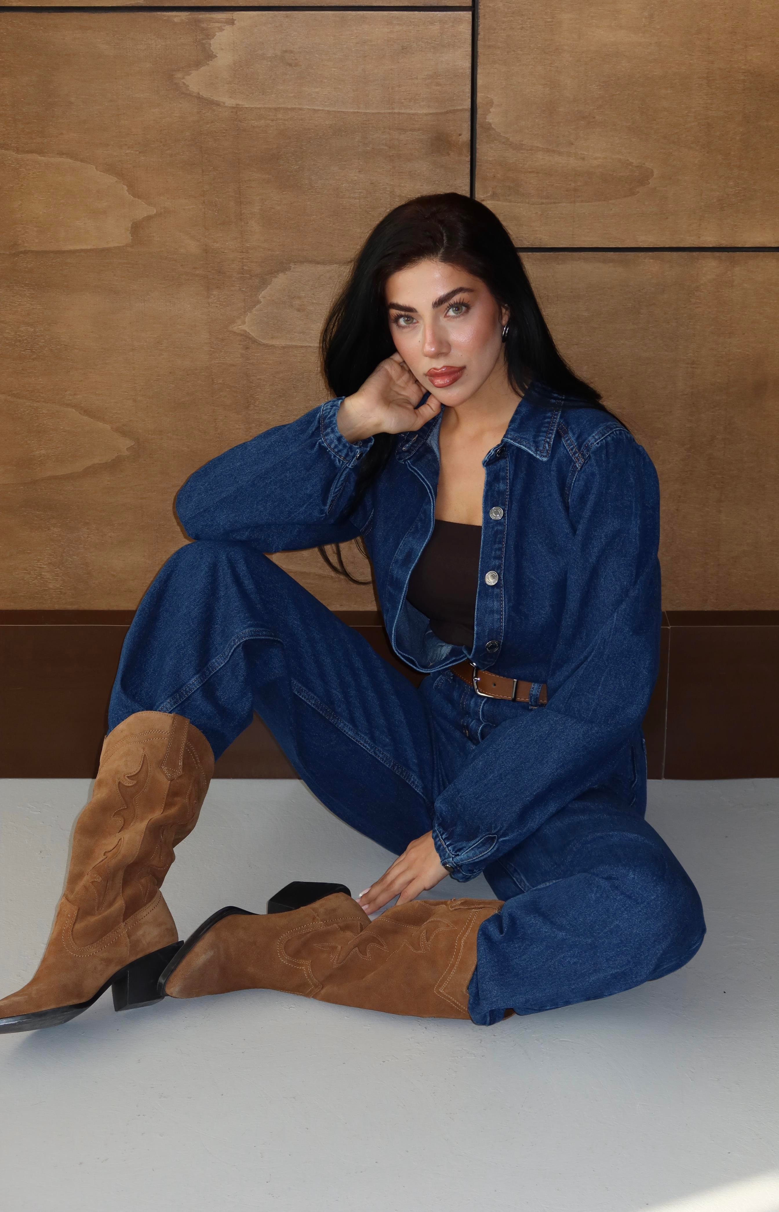 LACARINOKemer Detaylı Dark Blue Tulum 