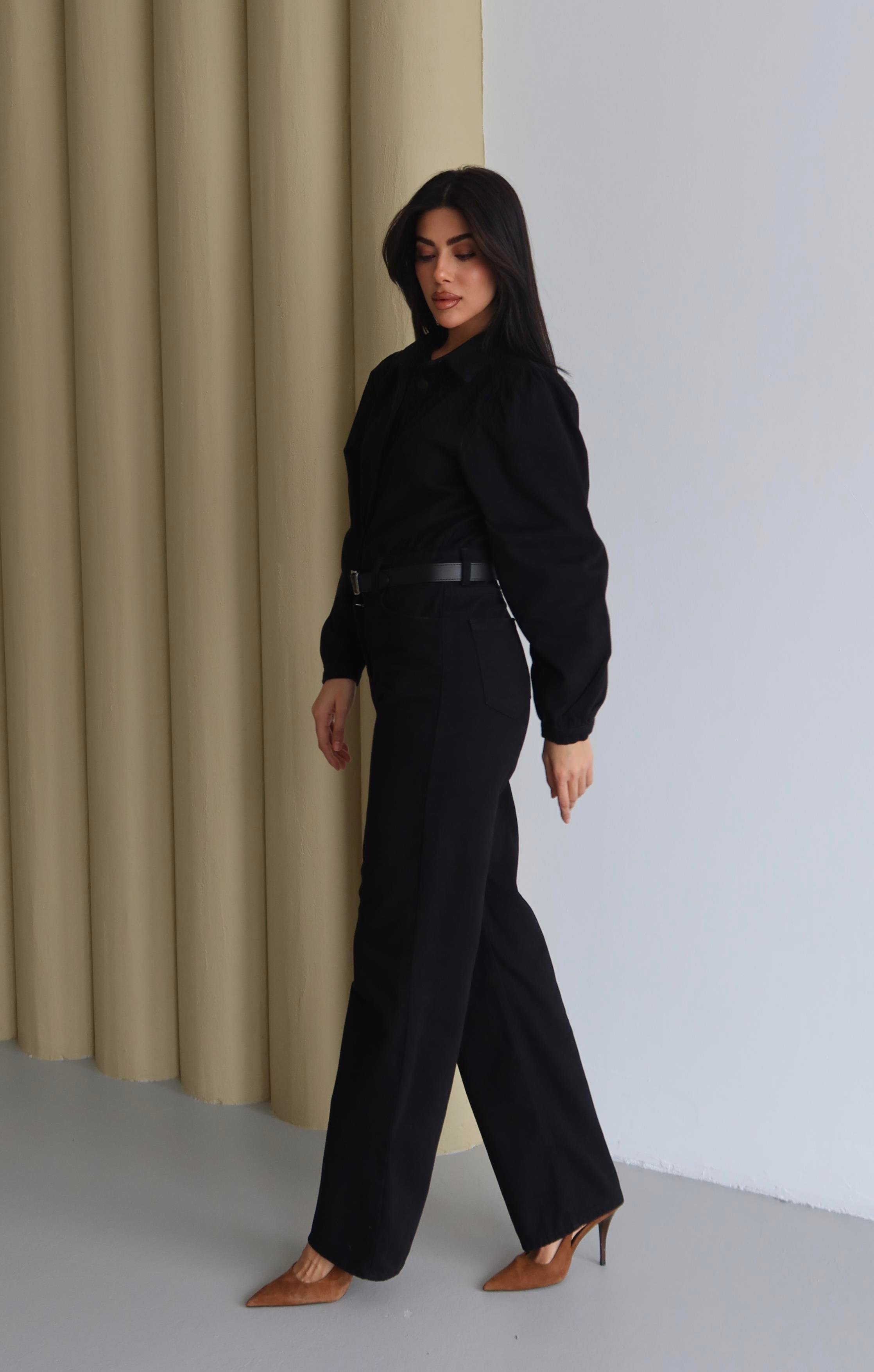 LACARINOKemer Detaylı Siyah Tulum