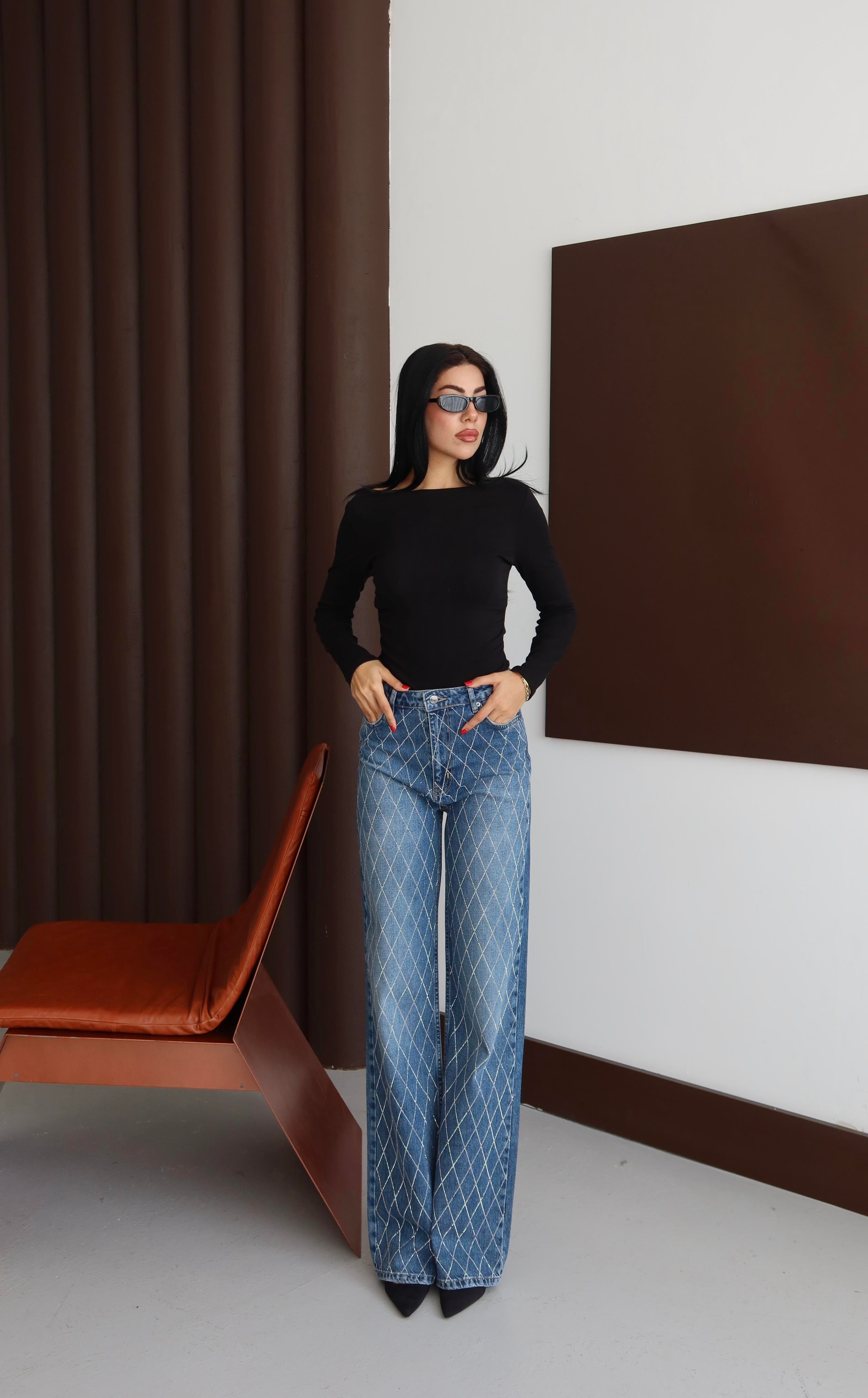 LACARINOBP BLUE BAKLAVA DESEN TASLI 34/42