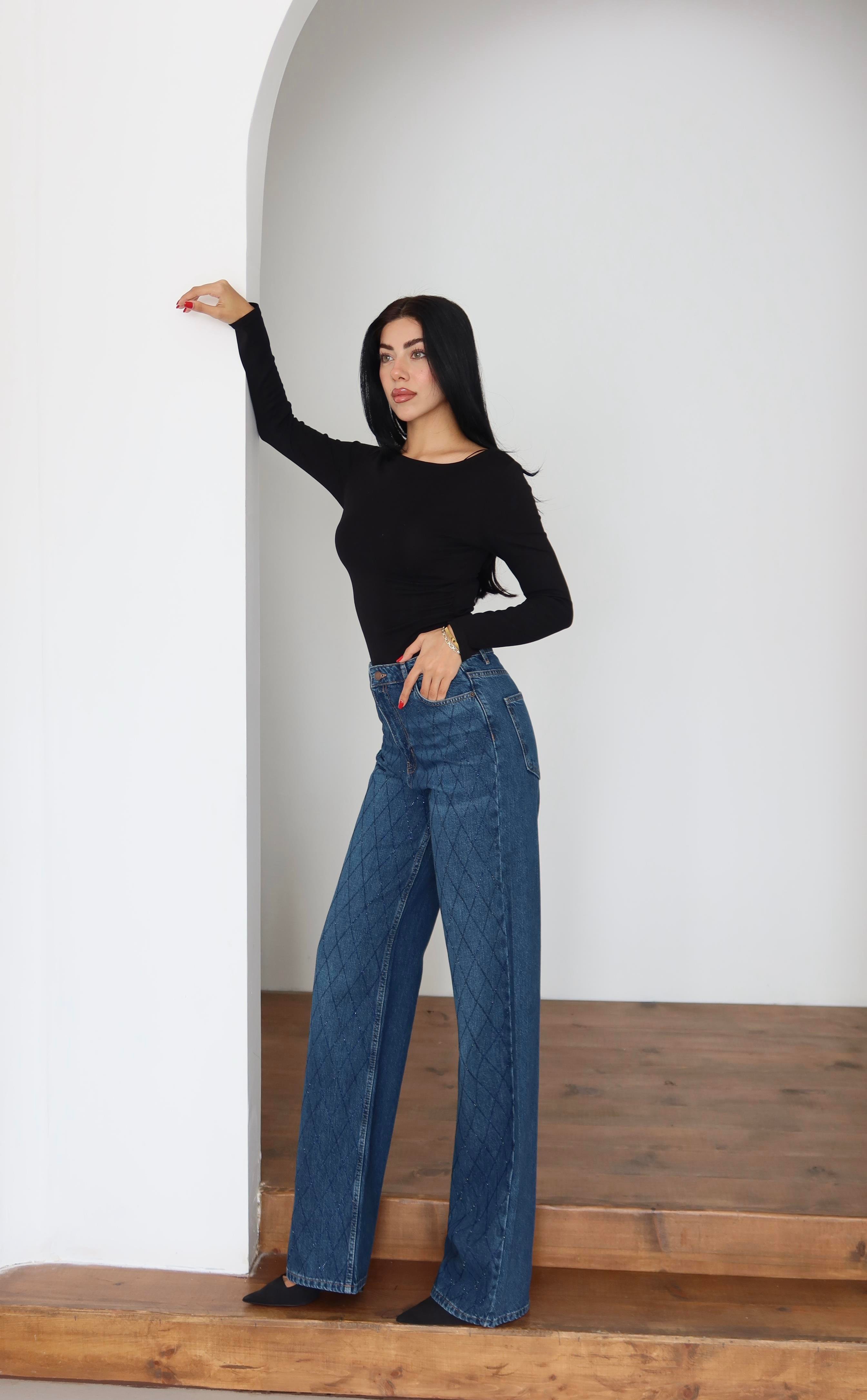 LACARINOBP DARK BLUE  BAKLAVA DESEN TASLI 34/42  