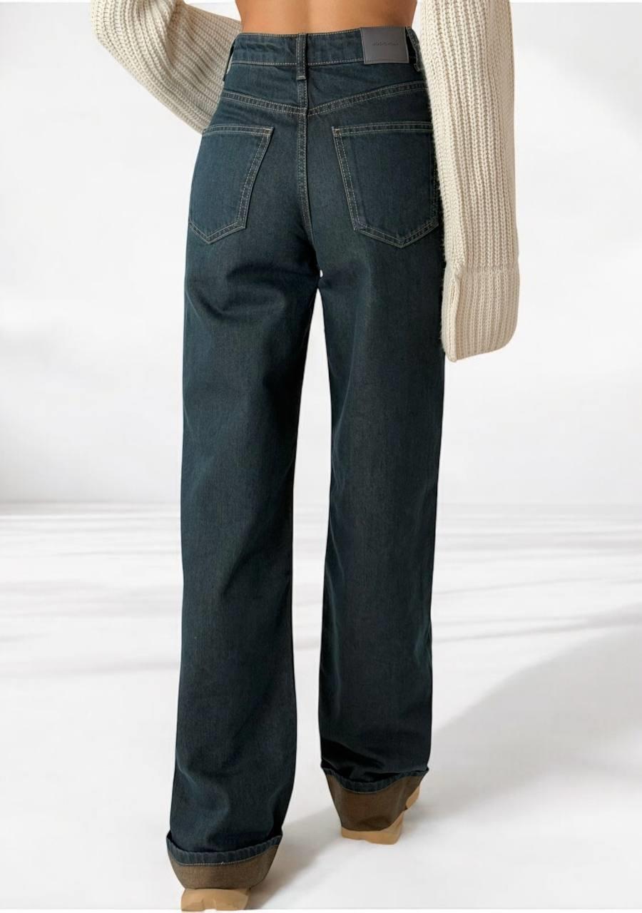 LACARINOKadın Yüksek Bel Bol Kesim Od Brown Jean Pantolon