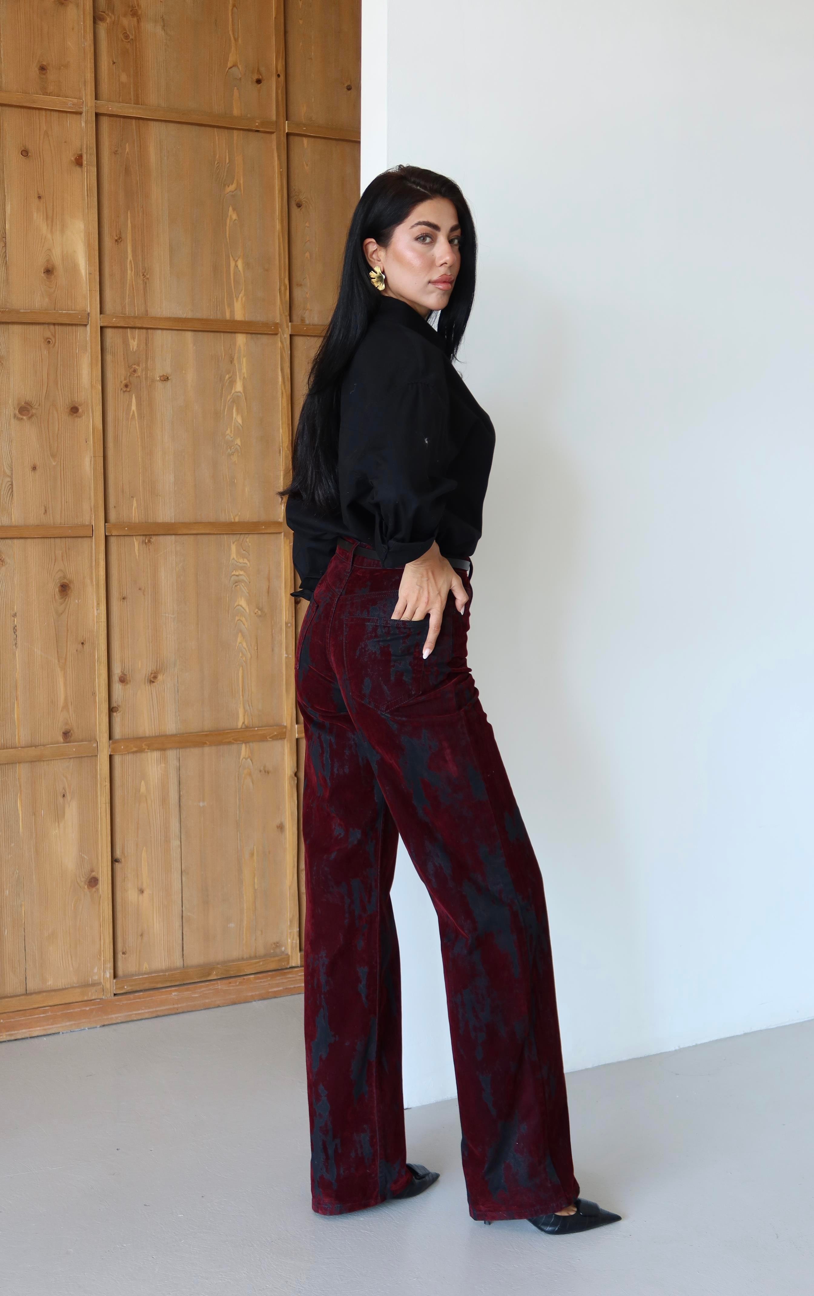 LACARINOBP  SIYAH BORDO FLOK BASKI  KEMERLI   34/42