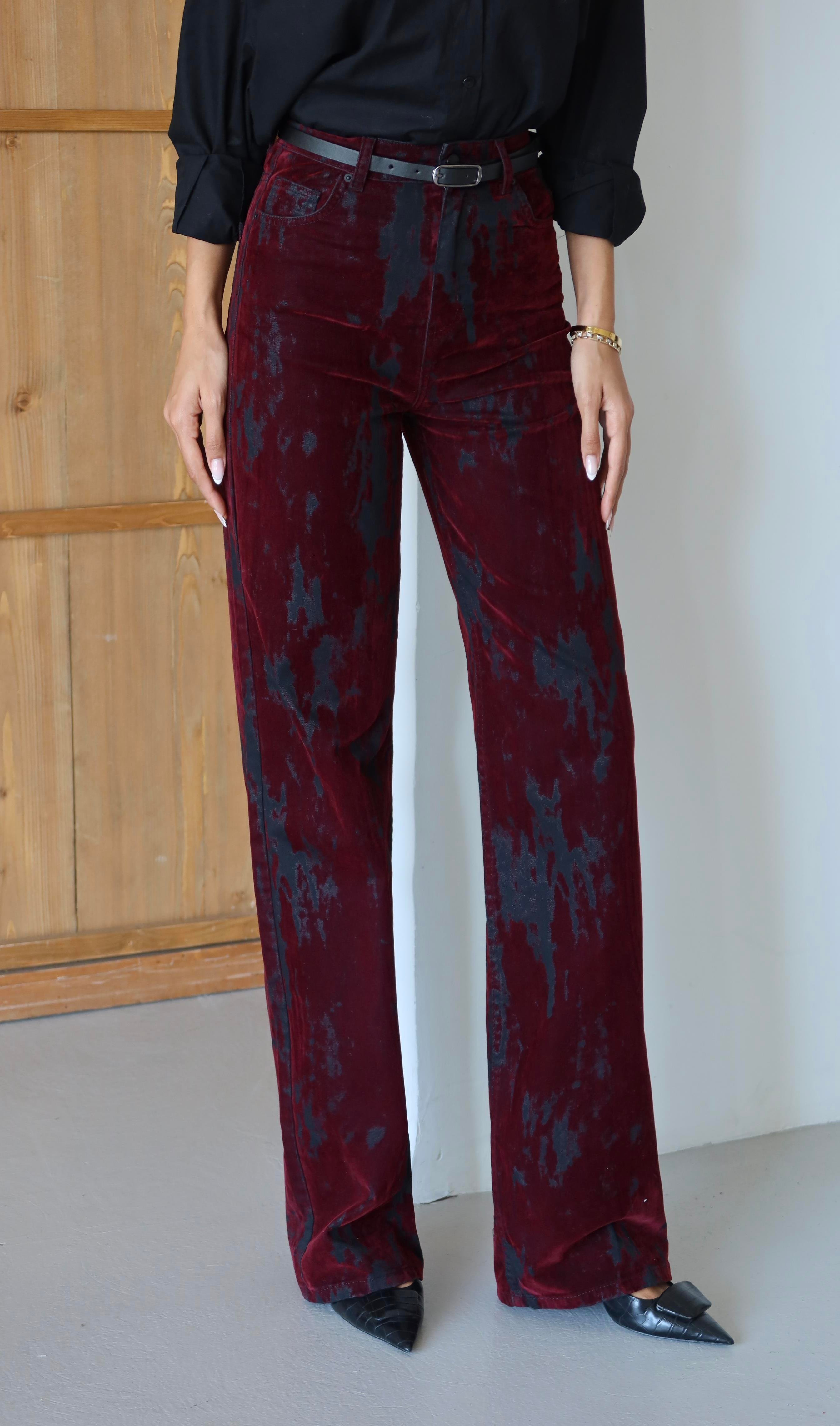 LACARINOBP  SIYAH BORDO FLOK BASKI  KEMERLI   34/42