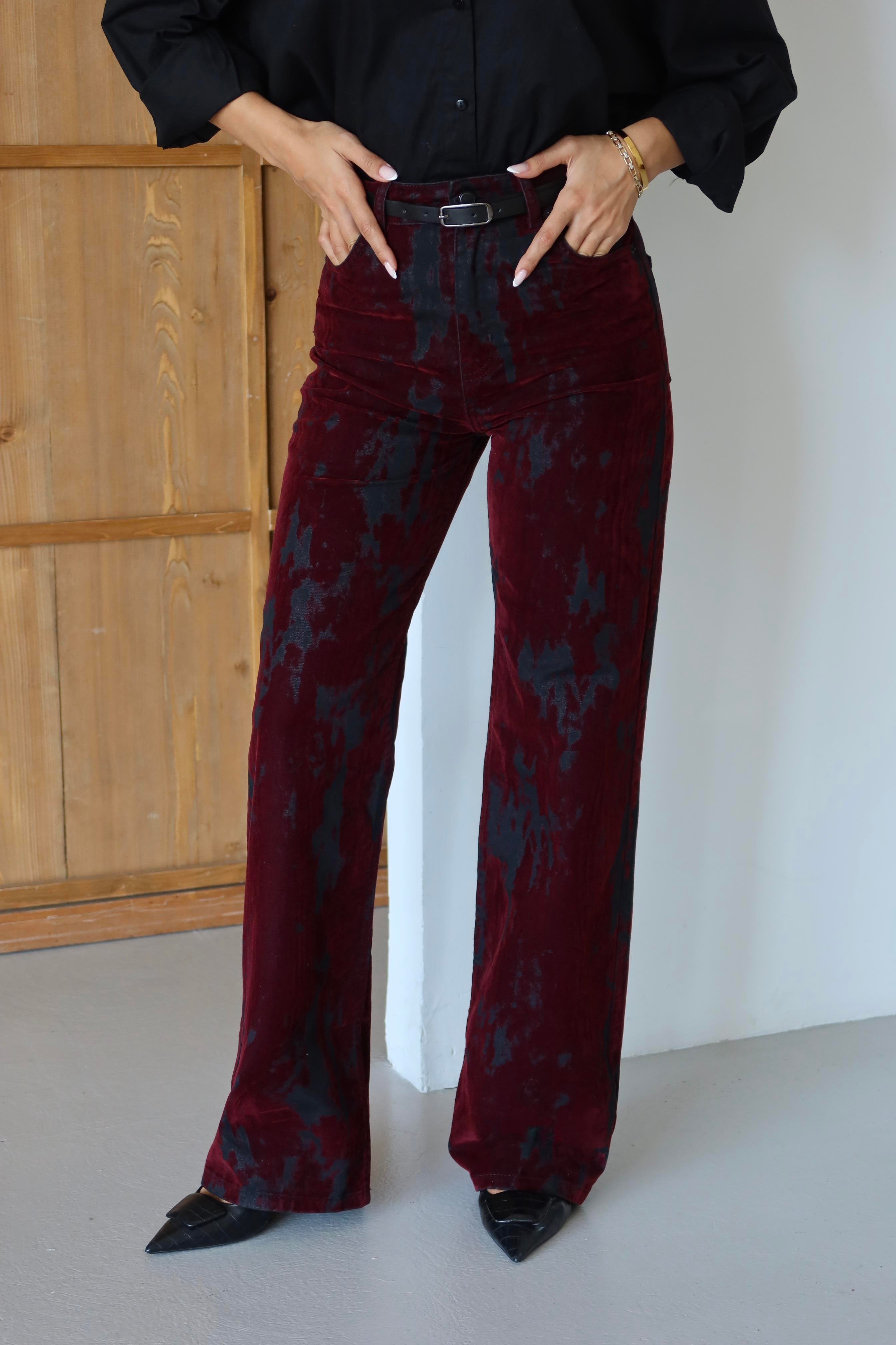 LACARINOBP  SIYAH BORDO FLOK BASKI  KEMERLI   34/42