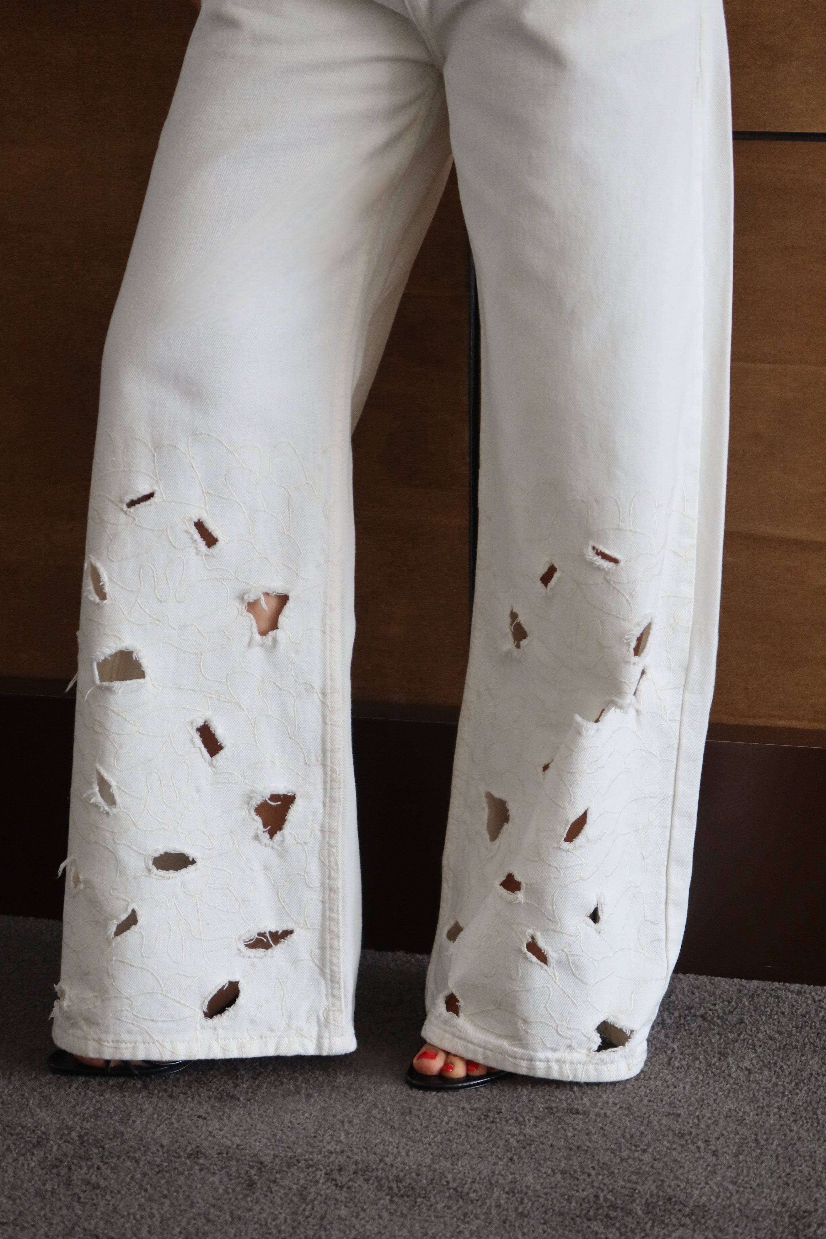 LACARINOBTKM  34/40  EKRU  Nakışlı Pantolon