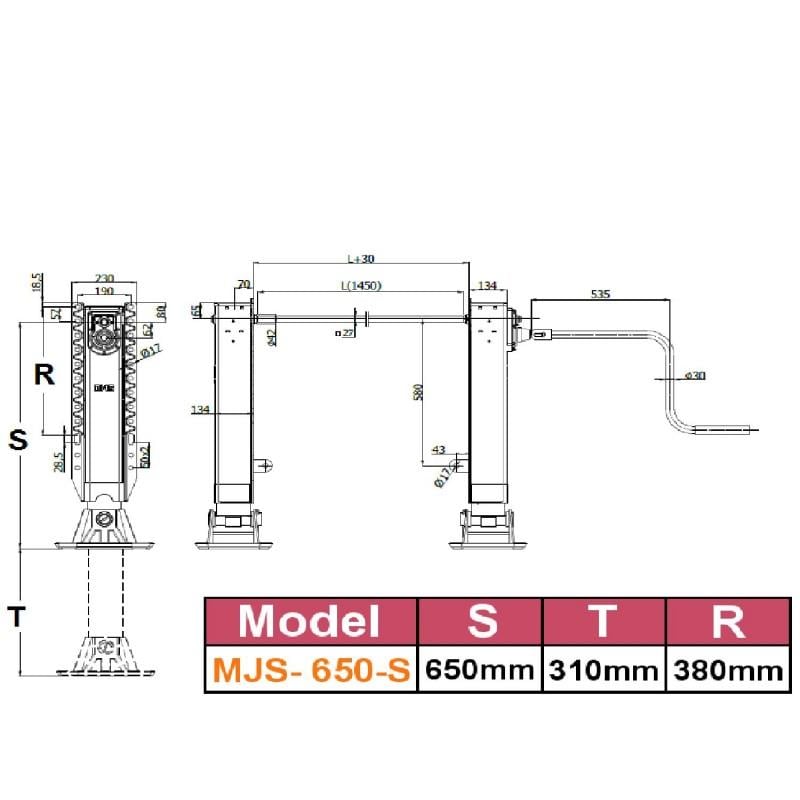 Dorse Mekanik Park Ayağı Kriko 650'lik Set