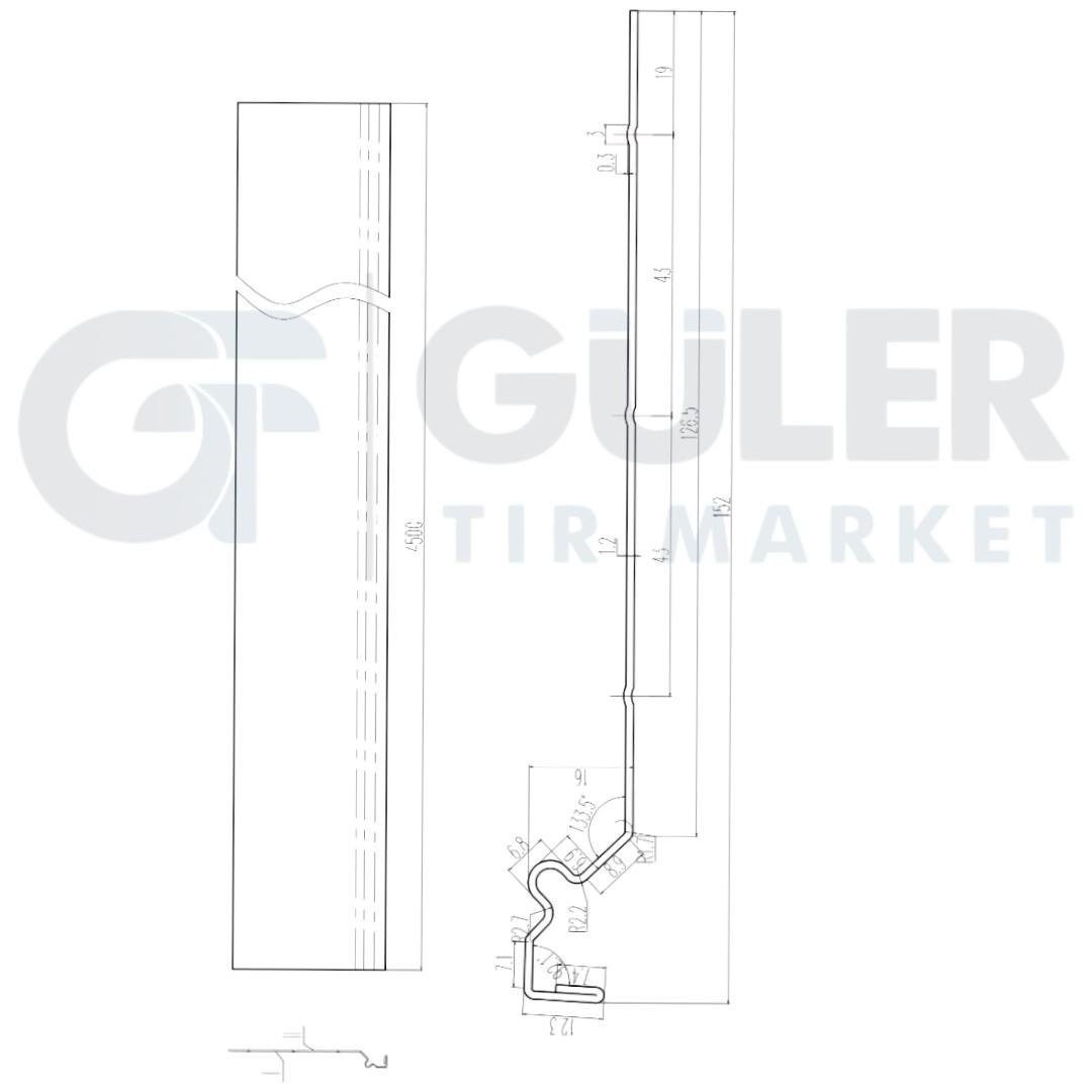 SCHMITZ Bağlantı Profili,Alt-Üst Duvar Sacı,köşelik