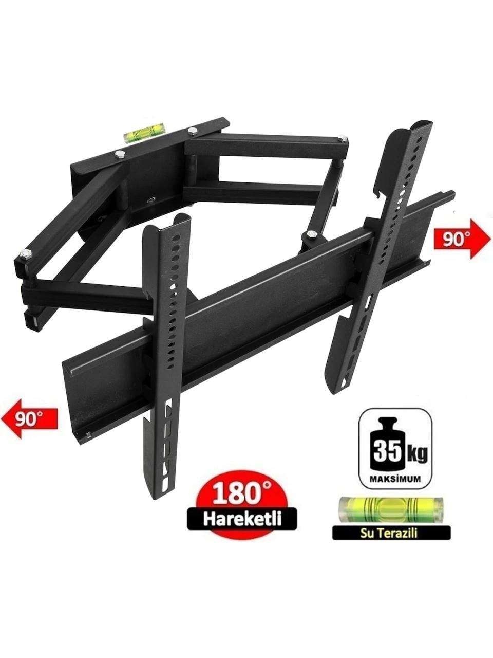 32'' - 55'' 82 - 140 Ekran Led ve Lcd Tv Hareketli Duvar Askı Aparatı + Su Terazili