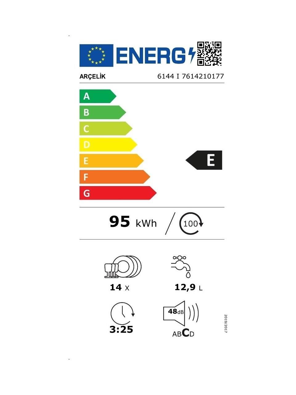 Arçelik 6144 I 4 Programlı Bulaşık Makinesi