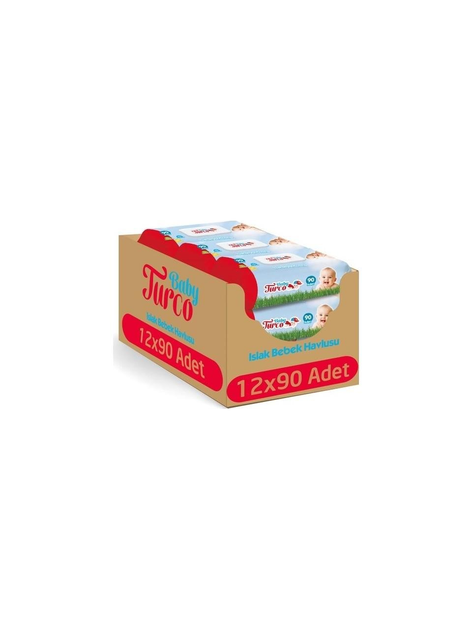 Baby Turco Baby Turco 12x90 Yaprak Alkolsüz Islak Bebek Havlusu