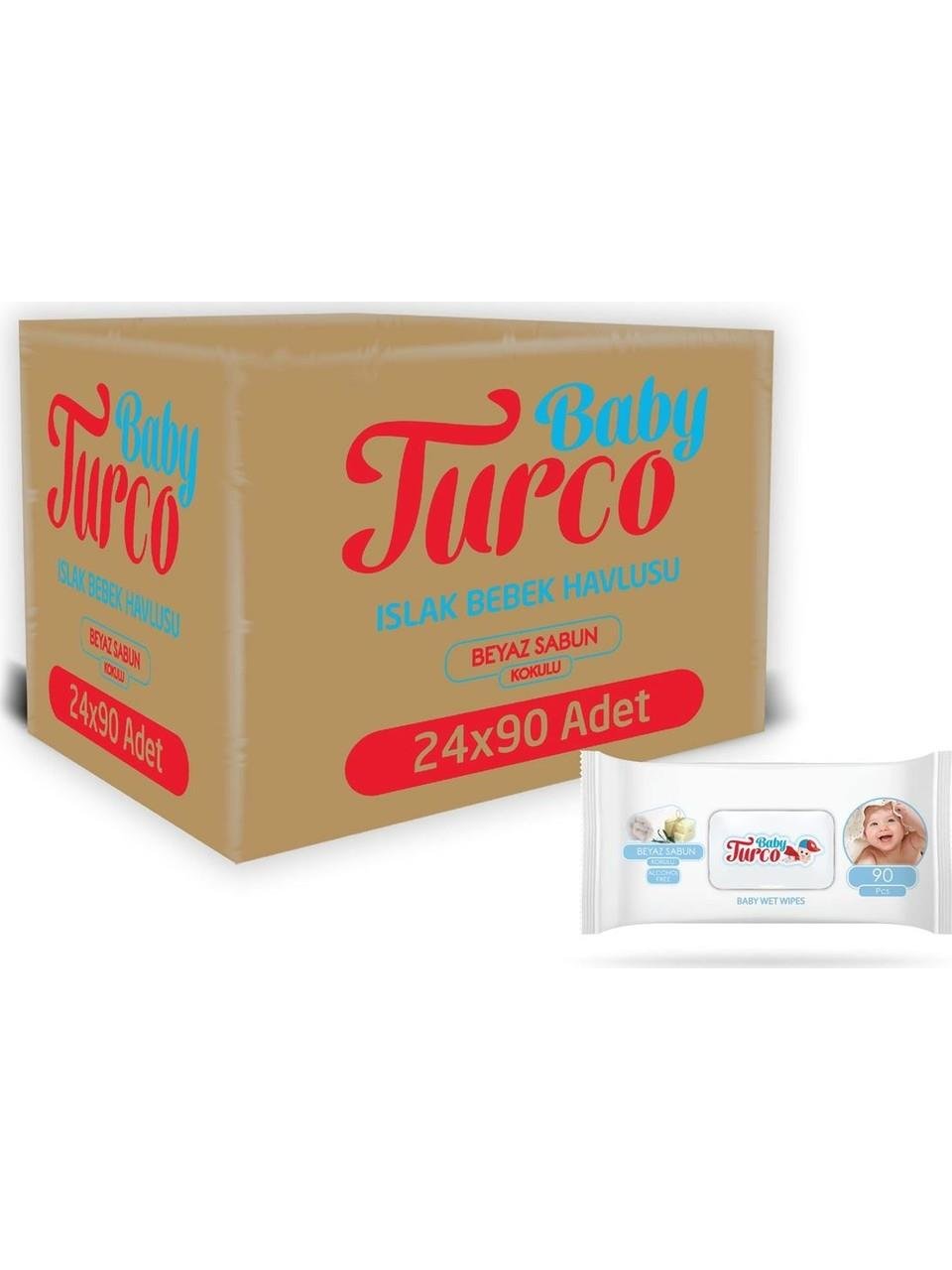 Baby Turco Baby Turco Beyaz Sabun Kokulu Islak Havlu 24 x 90'lı