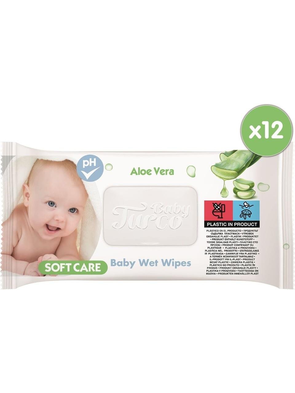 Baby Turco Baby Turco Softcare Aloe Vera Islak Bebek Havlusu 12x90 1080 Yaprak