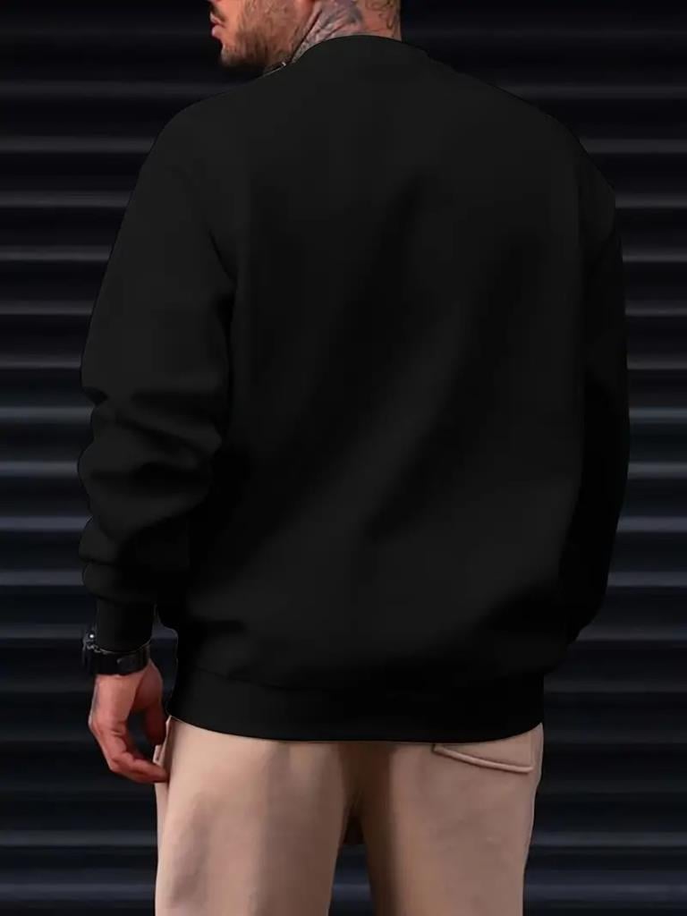 Erkek Uzun Kollu Baskı Detaylı Iki Iplik Sweat
